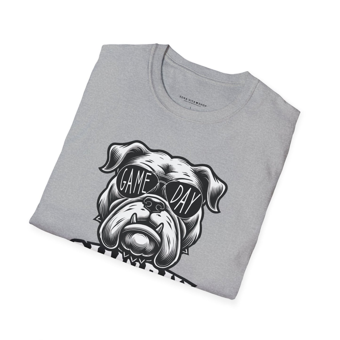 Game Day Bulldog Tee | Unisex Softstyle Comfort for Pet Lovers, Sports Fans & Everyday Style