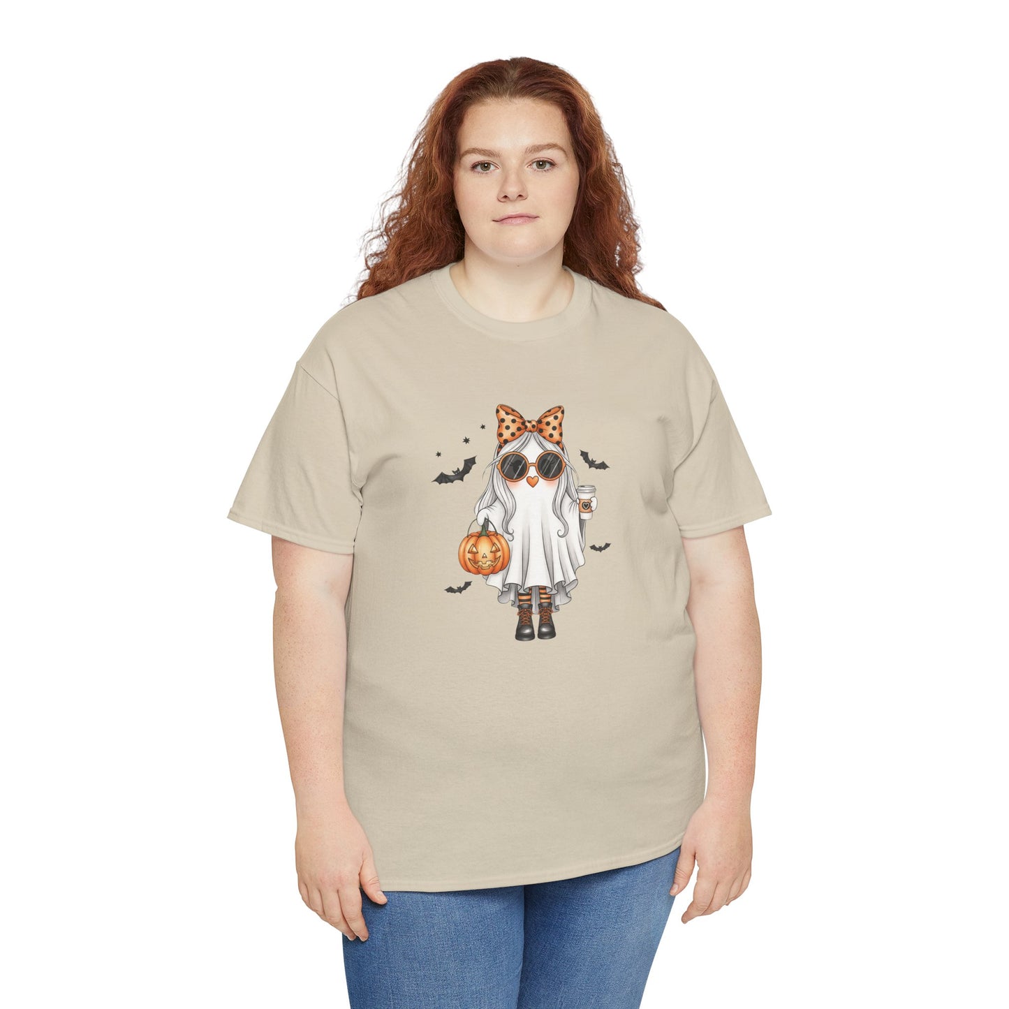 Spooky‑Cute Halloween Ghost Tee | Pumpkin Spice Vibes, Unisex Heavy Cotton Comfort for Fall Fun