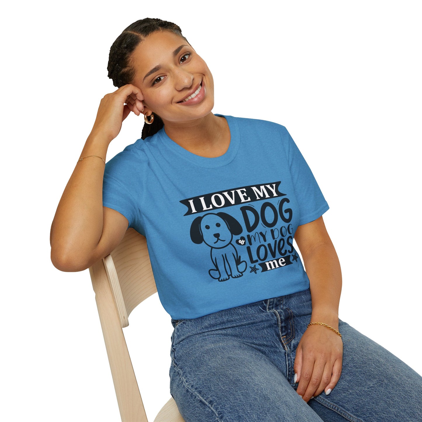 I Love My Dog Softstyle T‑Shirt | Cute Unisex Graphic Tee for Dog Moms, Pet Owners & Everyday Comfort