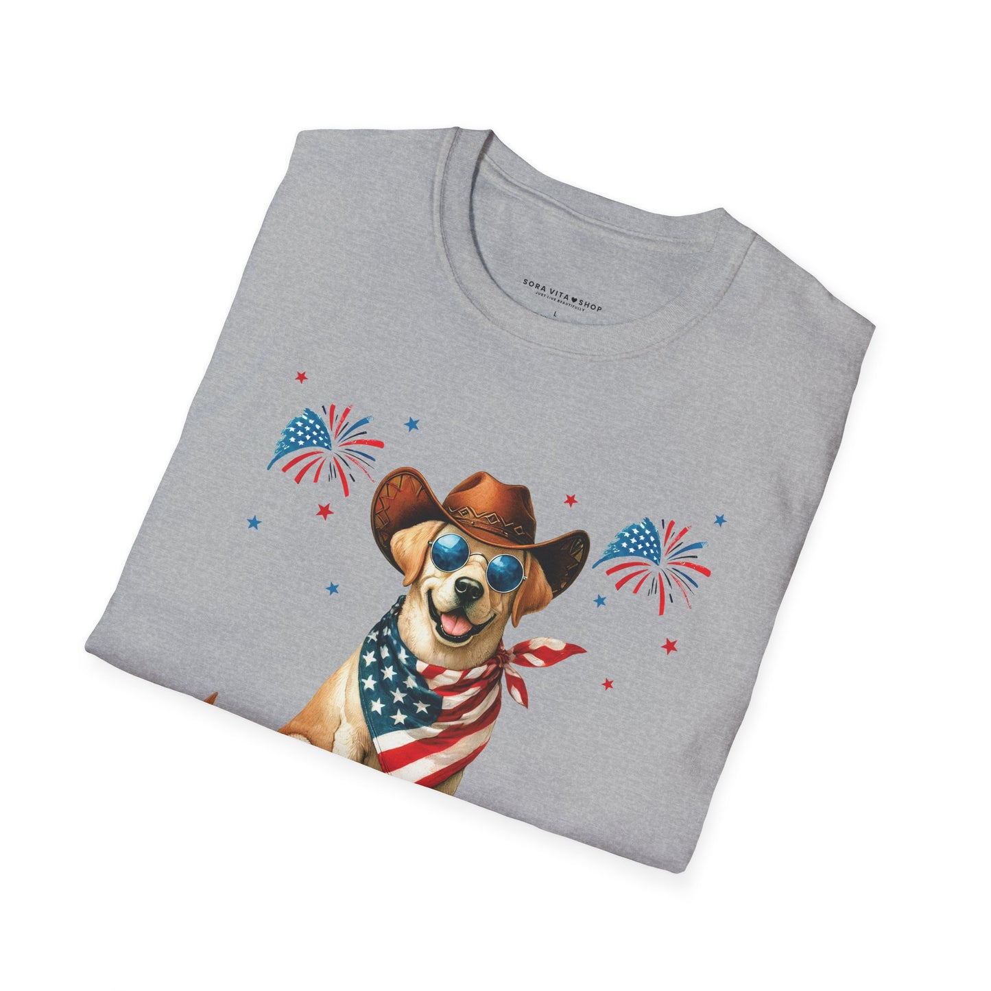 Patriotic Dog Tee | Softstyle Comfort for Dog Lovers, Print‑Perfect Finish & Everyday Wear