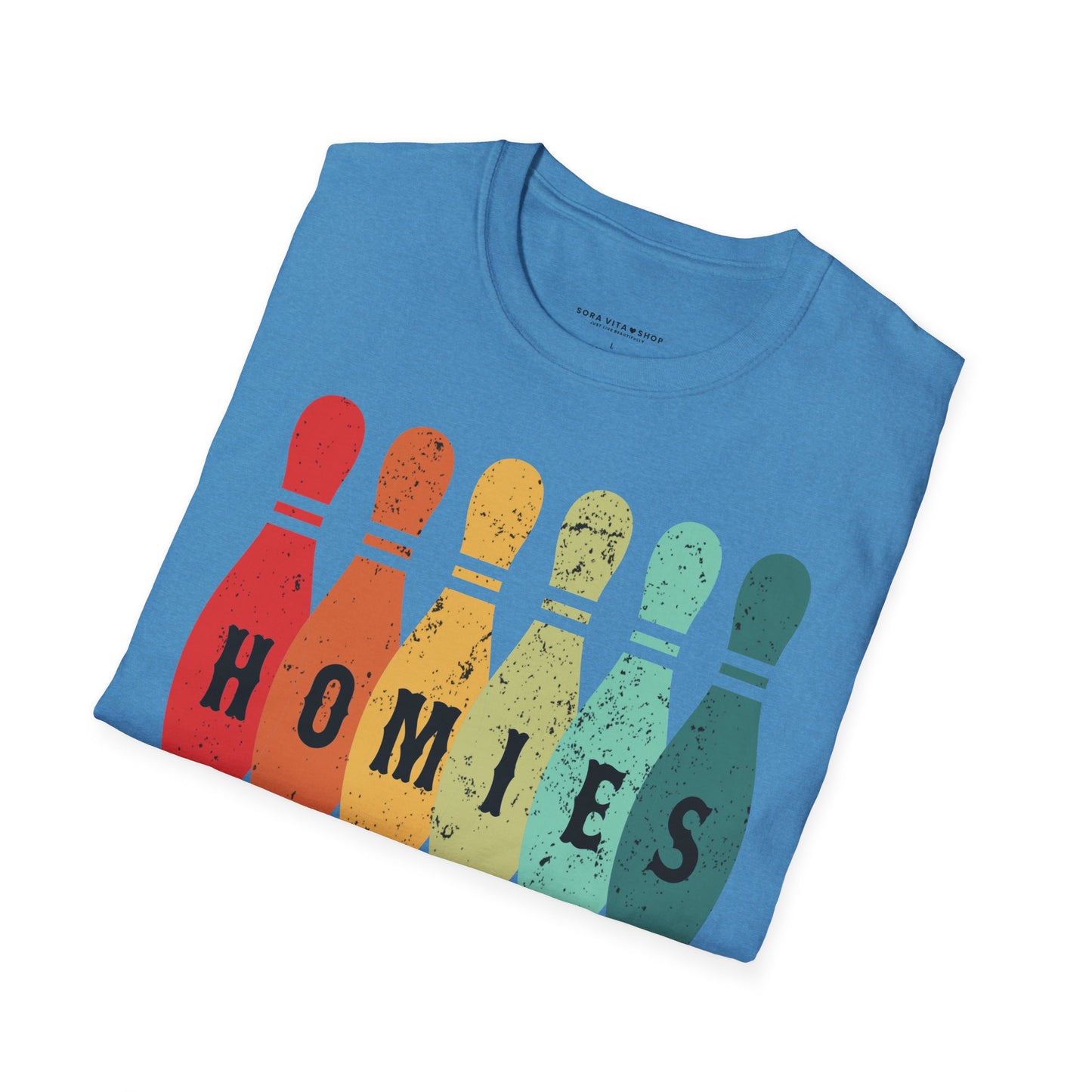 Homies Bowling T‑Shirt Unisex Softstyle Tee for Game Nights, Friendship Vibes & Casual Everyday Style
