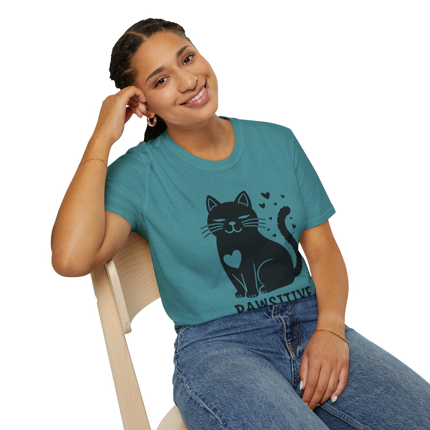 Pawsitive Cat Tee | Unisex Softstyle Comfort for Cat Lovers, Pet Advocates & Everyday Positivity