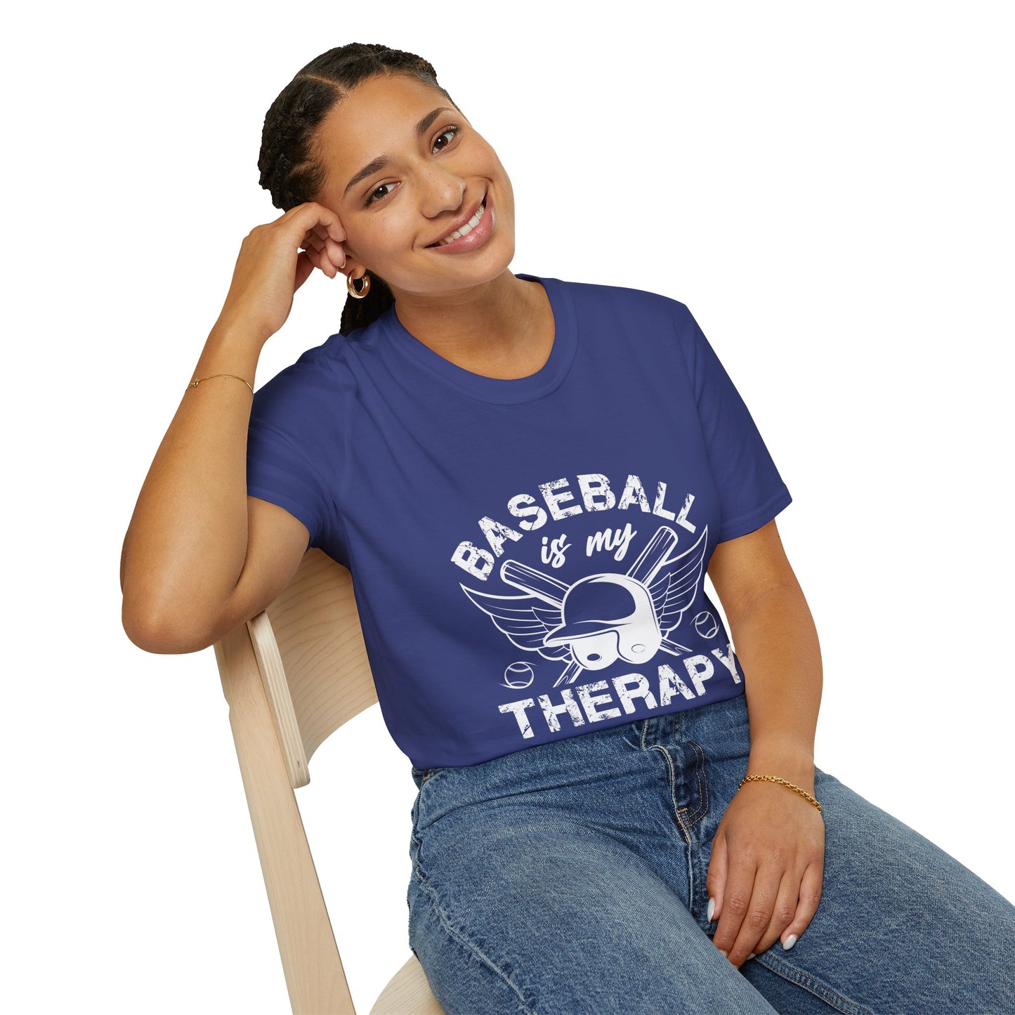 Baseball Therapy Softstyle Tee – All‑Day Comfort, Game‑Day Energy, Perfect Gift for Baseball Lovers