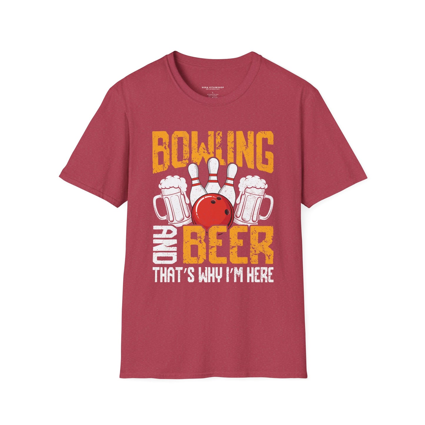 Bowling & Beer Softstyle Tee – Fun Game Night Vibes, All‑Day Comfort, Perfect Gift for Bowlers & Backyard BBQ Fans