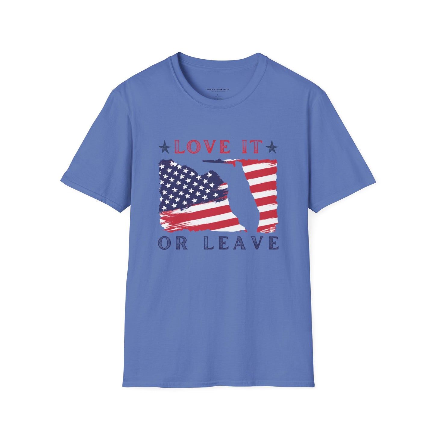 Love It or Leave Softstyle Tee – Bold USA Pride, All‑Day Comfort, Perfect for Patriots & Independence Day Celebrations
