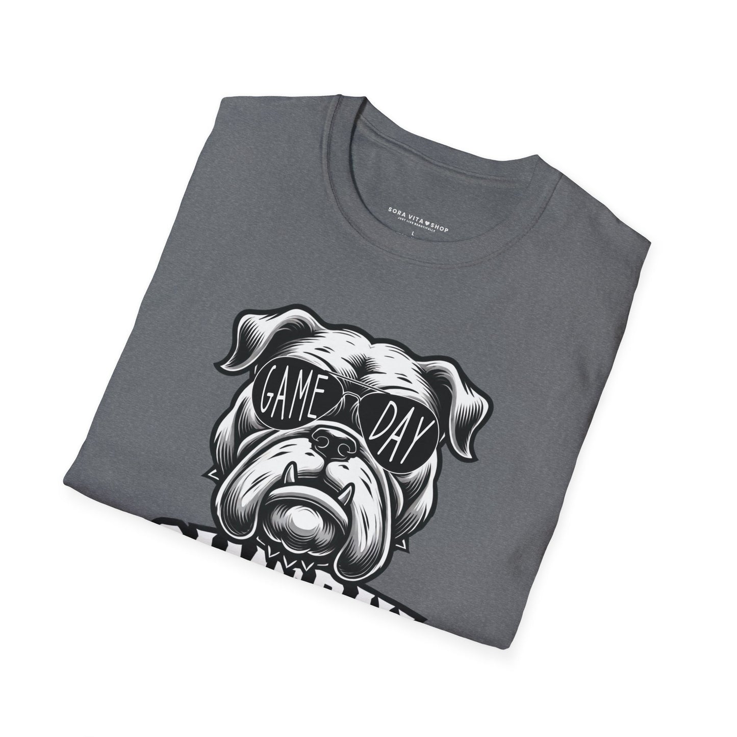 Game Day Bulldog Tee | Unisex Softstyle Comfort for Pet Lovers, Sports Fans & Everyday Style