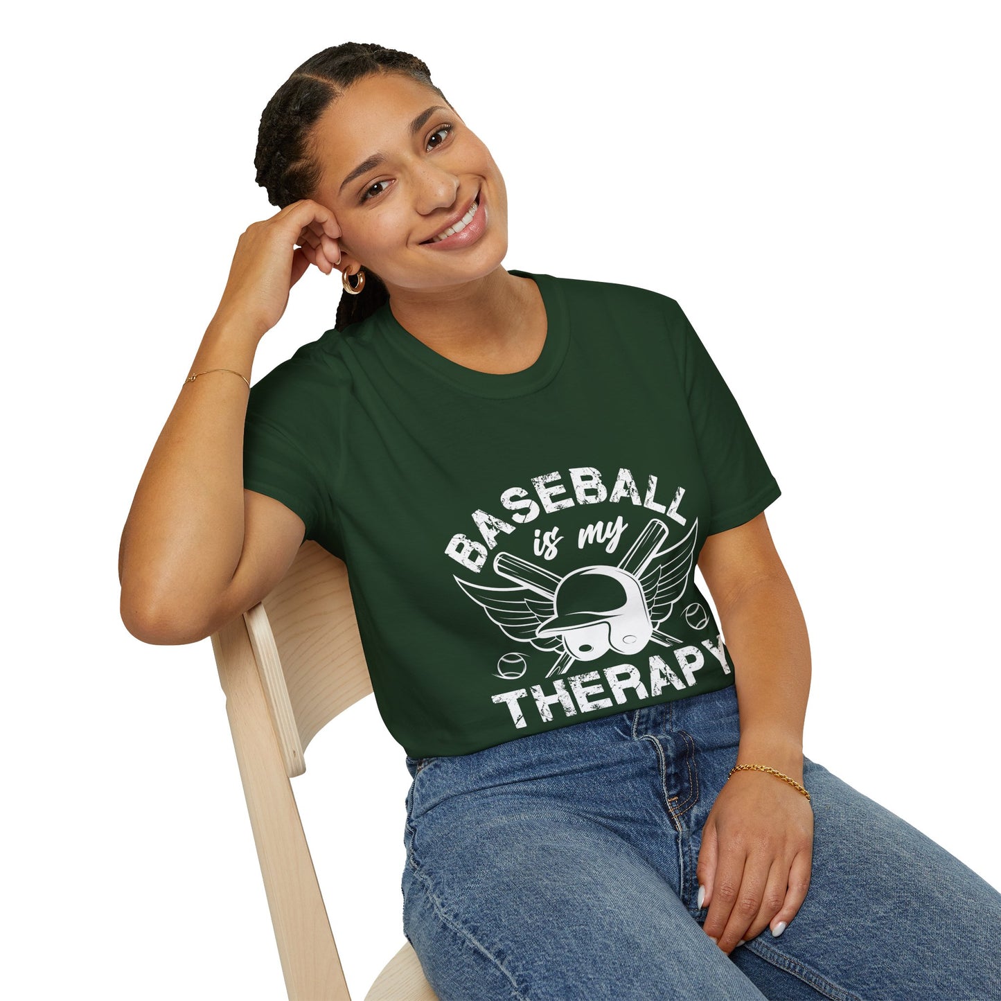 Baseball Therapy Softstyle Tee – All‑Day Comfort, Game‑Day Energy, Perfect Gift for Baseball Lovers