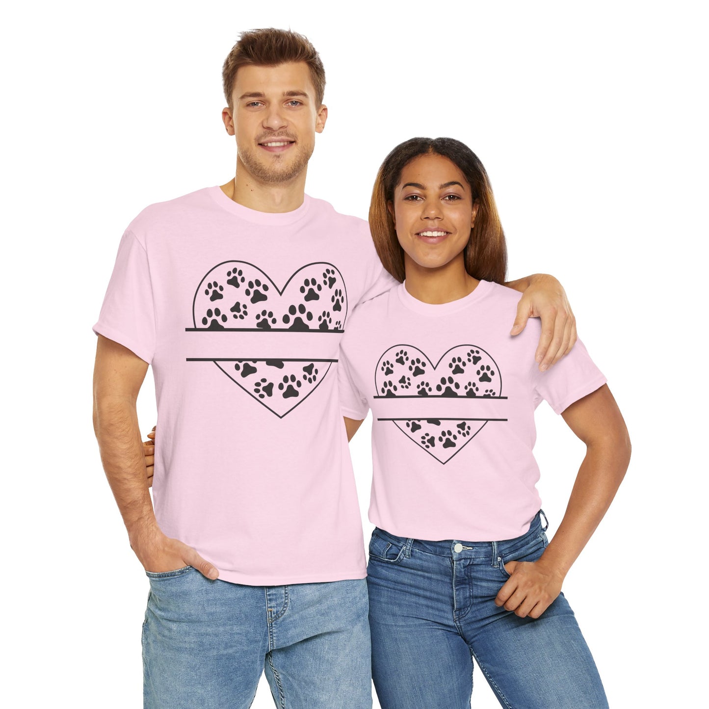 Paw Print Love Tee – Heart Paw Design Shirt for Proud Pet Parents, Dog Moms & Animal Lovers