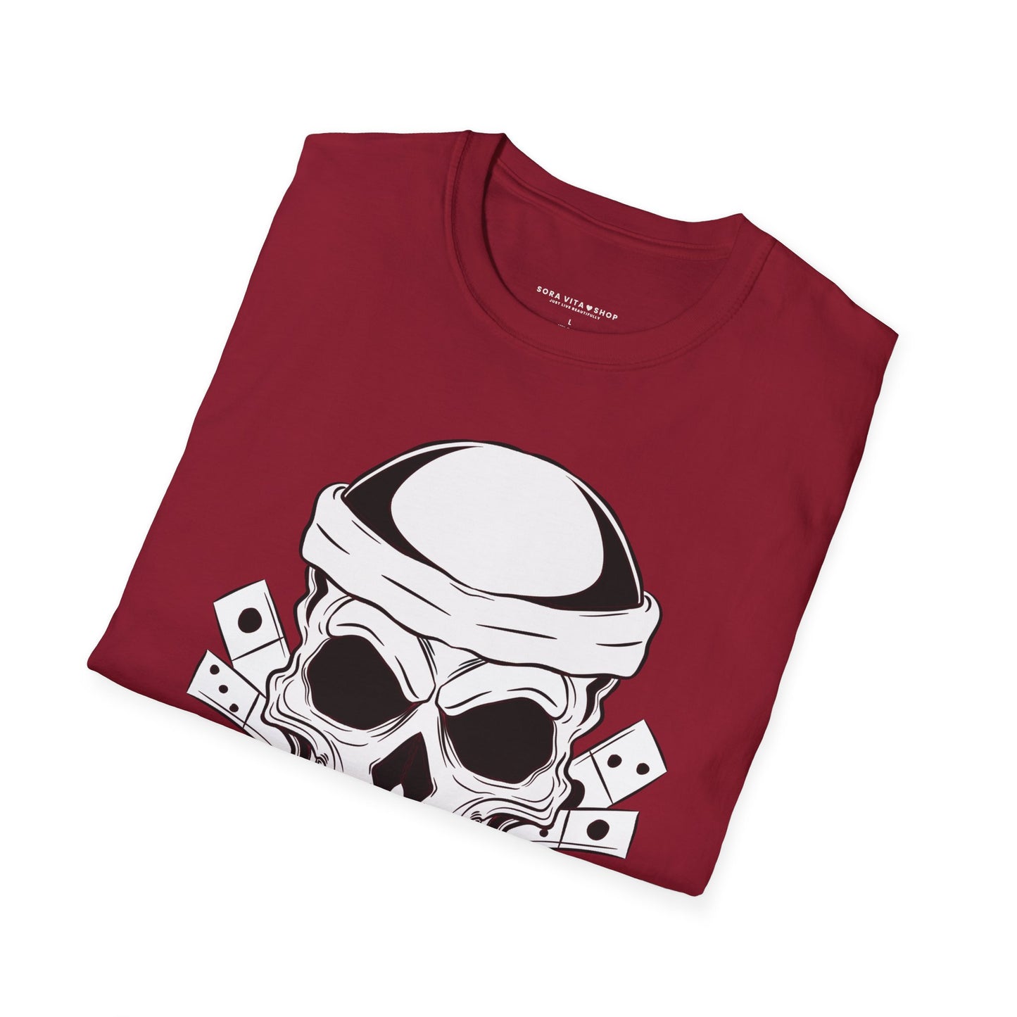 Skull & Dice Graphic T‑Shirt Unisex Softstyle Tee for Gamers, Halloween Nights & Everyday Bold Style