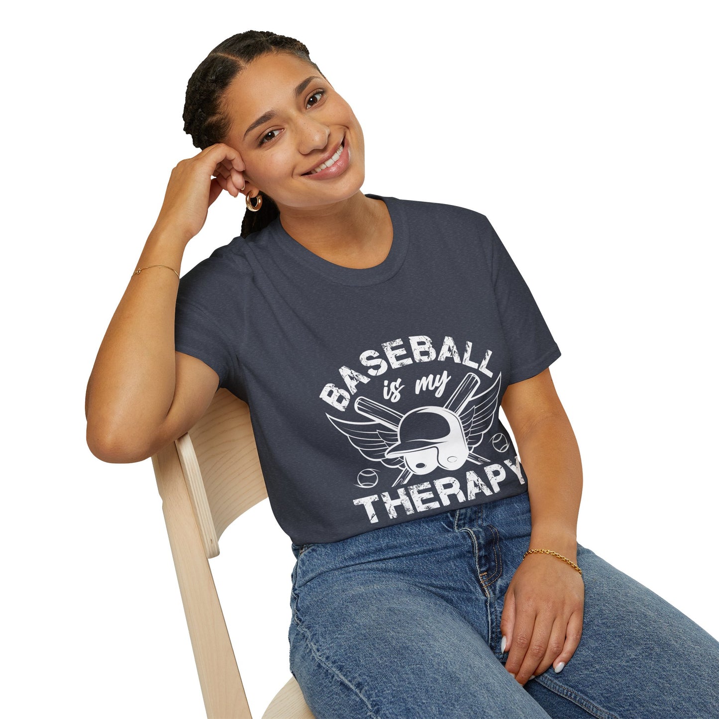 Baseball Therapy Softstyle Tee – All‑Day Comfort, Game‑Day Energy, Perfect Gift for Baseball Lovers