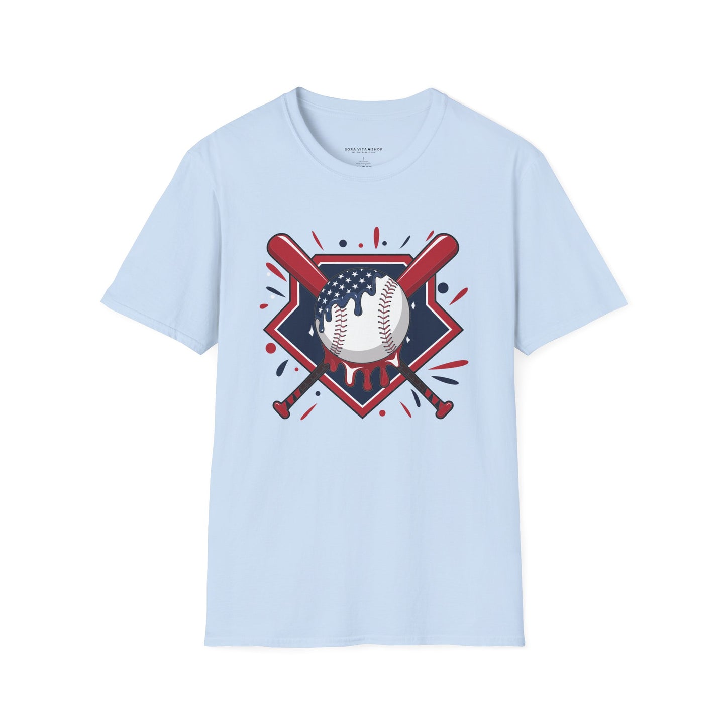 Patriotic Baseball Softstyle Tee – All‑Day Comfort, Game‑Day Pride, Perfect 4th of July & Father’s Day Gift