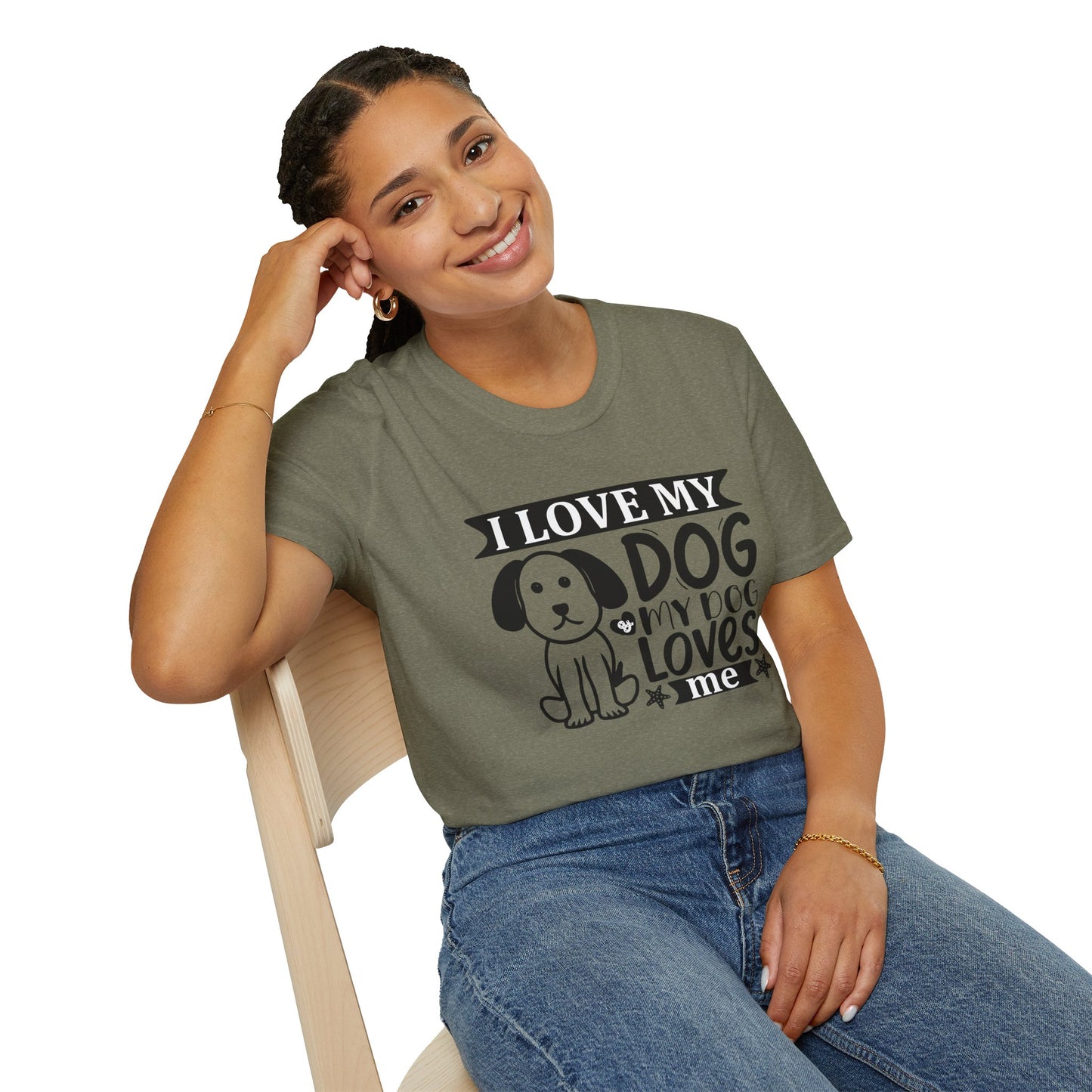 I Love My Dog Softstyle T‑Shirt | Cute Unisex Graphic Tee for Dog Moms, Pet Owners & Everyday Comfort