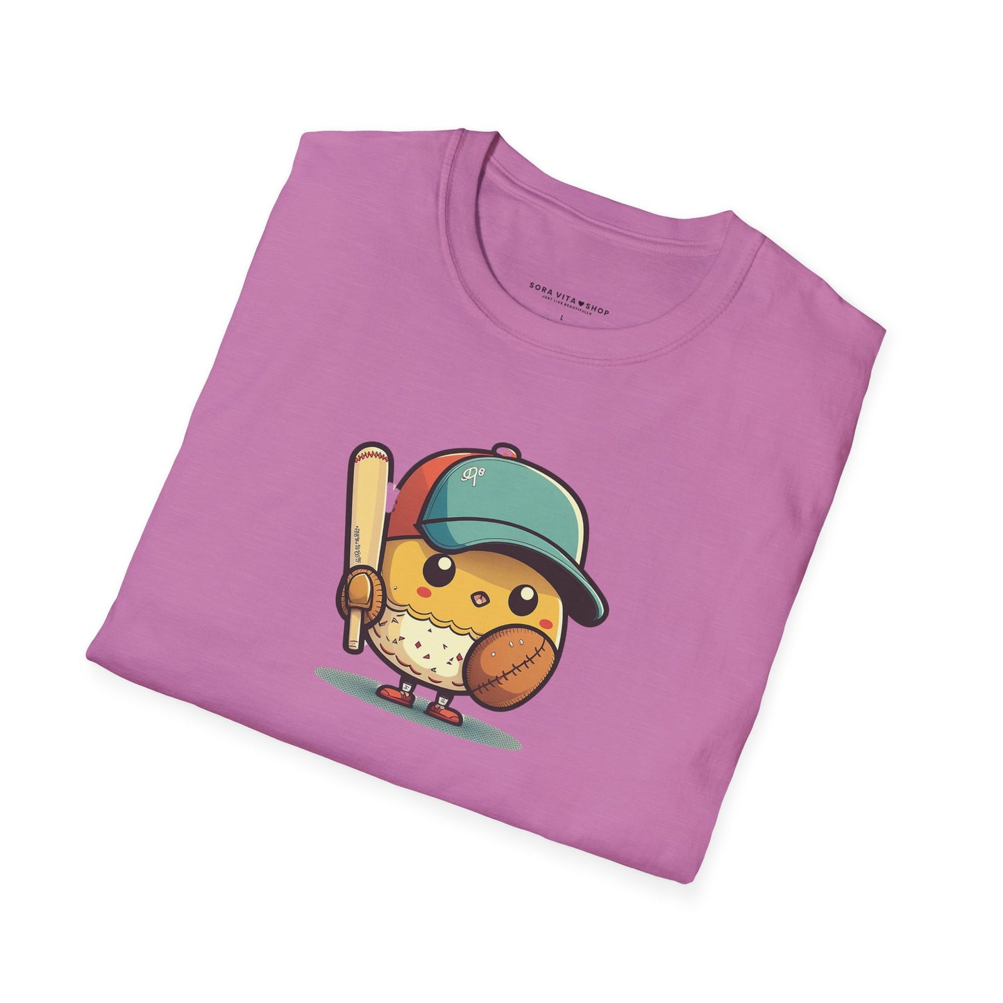 Playful Baseball Chick Softstyle Tee 🐥⚾ | Cute Unisex Comfort for Sports Lovers, Spring Fun & Everyday Style