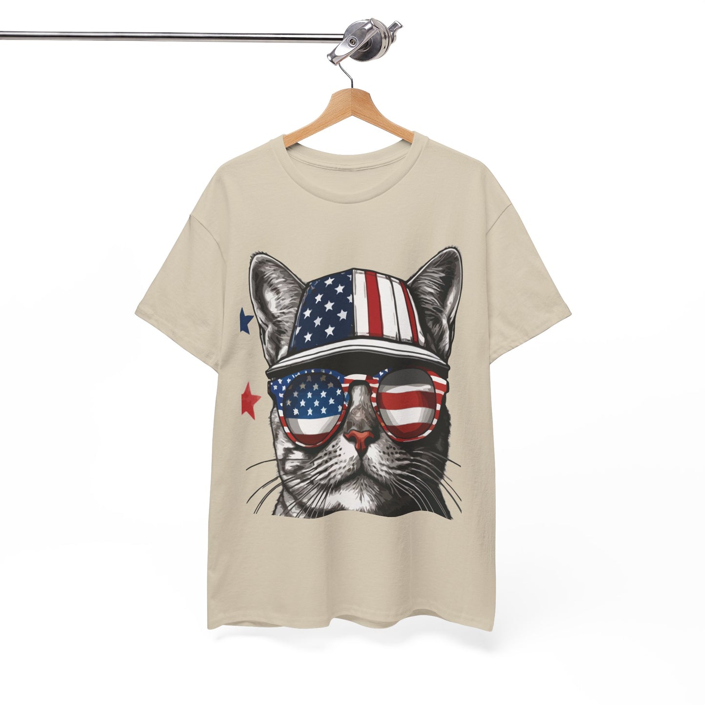 Patriotic Cat T‑Shirt – Festive USA Sunglasses Tee for Proud Pet Lovers & Summer Celebrations