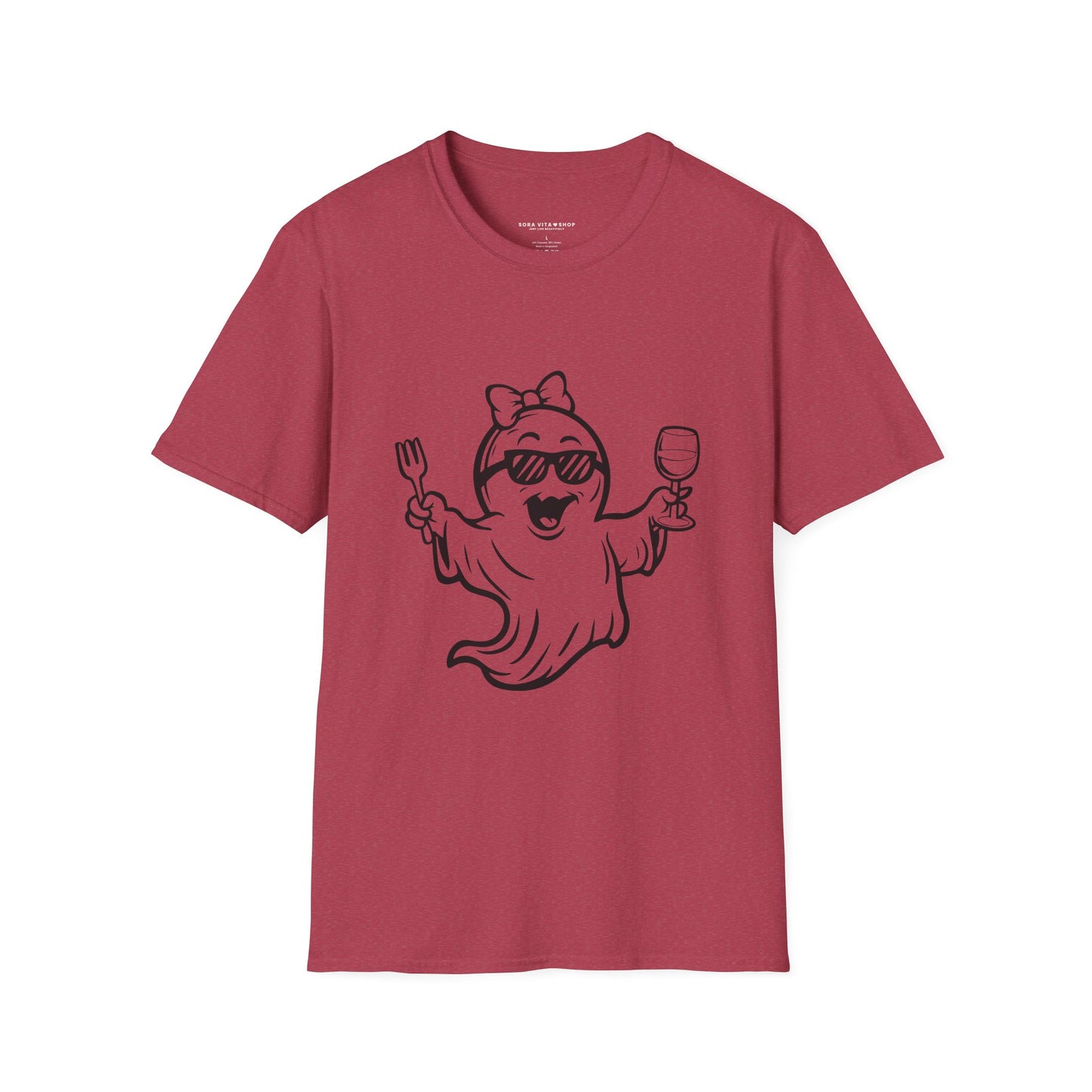 Ghostly Wine Lover Tee – Funny Halloween & Party Shirt for Spooky Wine Fans