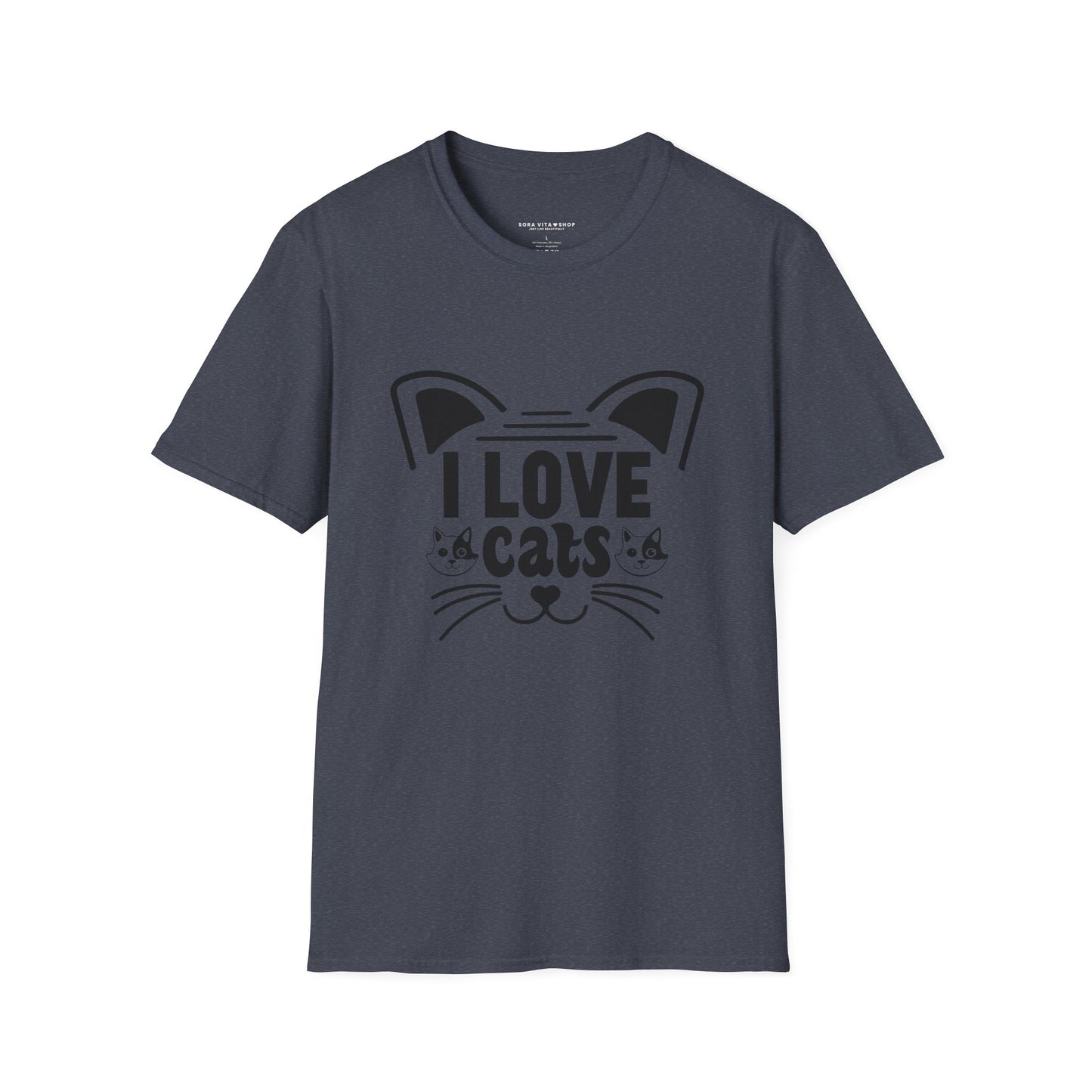 I LOVE Cats Tee | Softstyle Comfort for Pet Owners, Animal Lovers & Everyday Cat Joy
