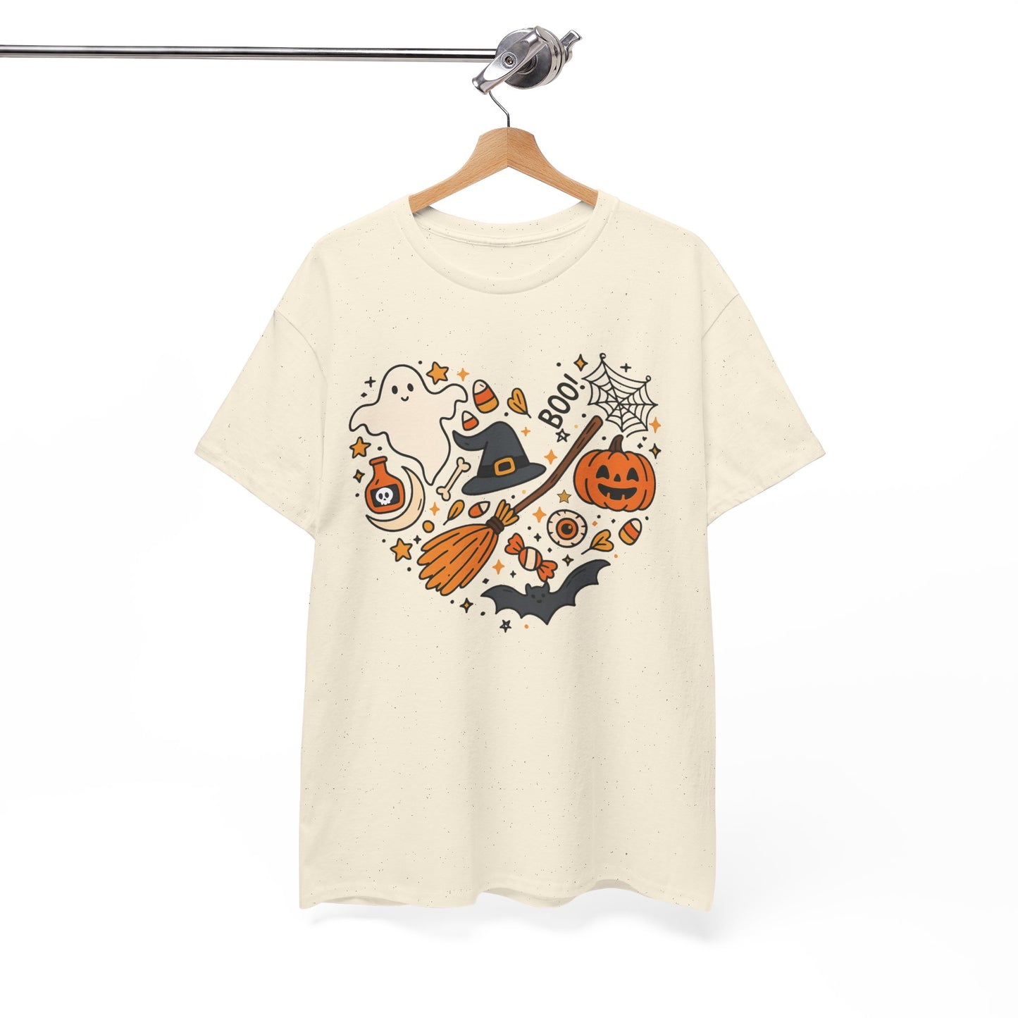 Spooky‑Sweet Halloween Heart Tee | Unisex Heavy Cotton Comfort for Trick‑or‑Treat & Fall Fun