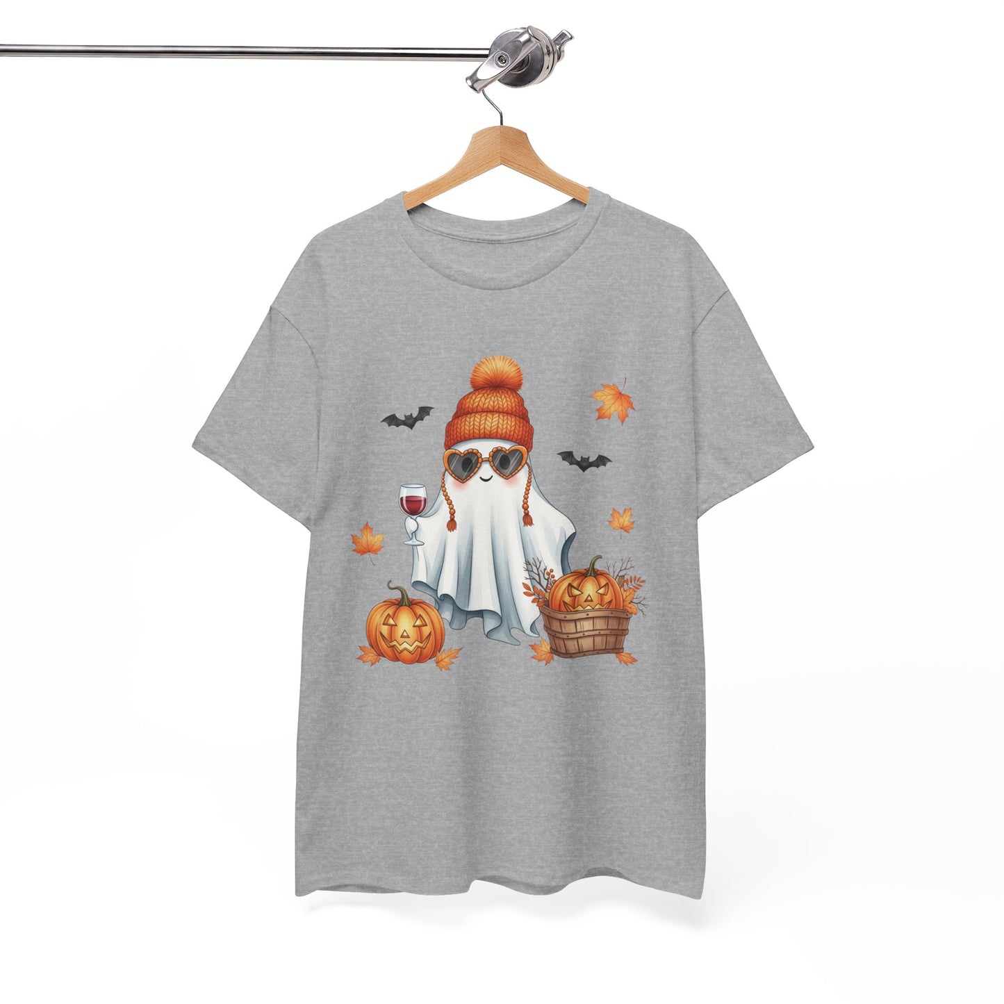 Spooky‑Cute Ghost Halloween Tee | Unisex Heavy Cotton Comfort for Fall Fun & Festive Vibes