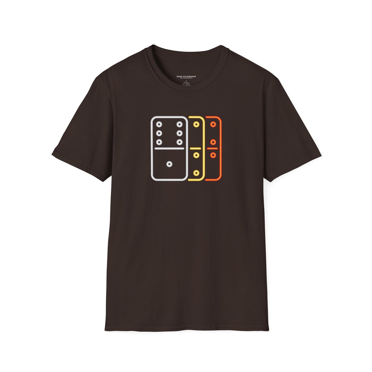 Domino Graphic T‑Shirt Unisex Softstyle Tee for Gamers, Arcade Style & Fun Casual Wear