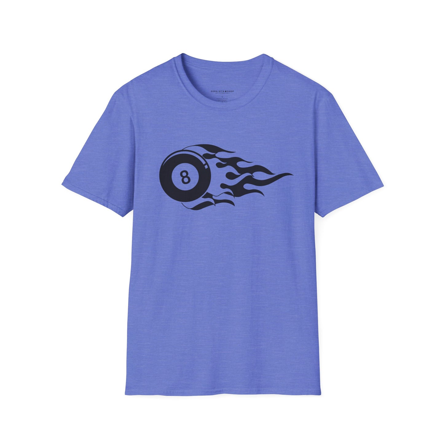Flame Tattoo 8‑Ball Softstyle Tee – Vintage Billiards Vibes, All‑Day Comfort, Perfect Gift for Pool Lovers & Game Night Legends