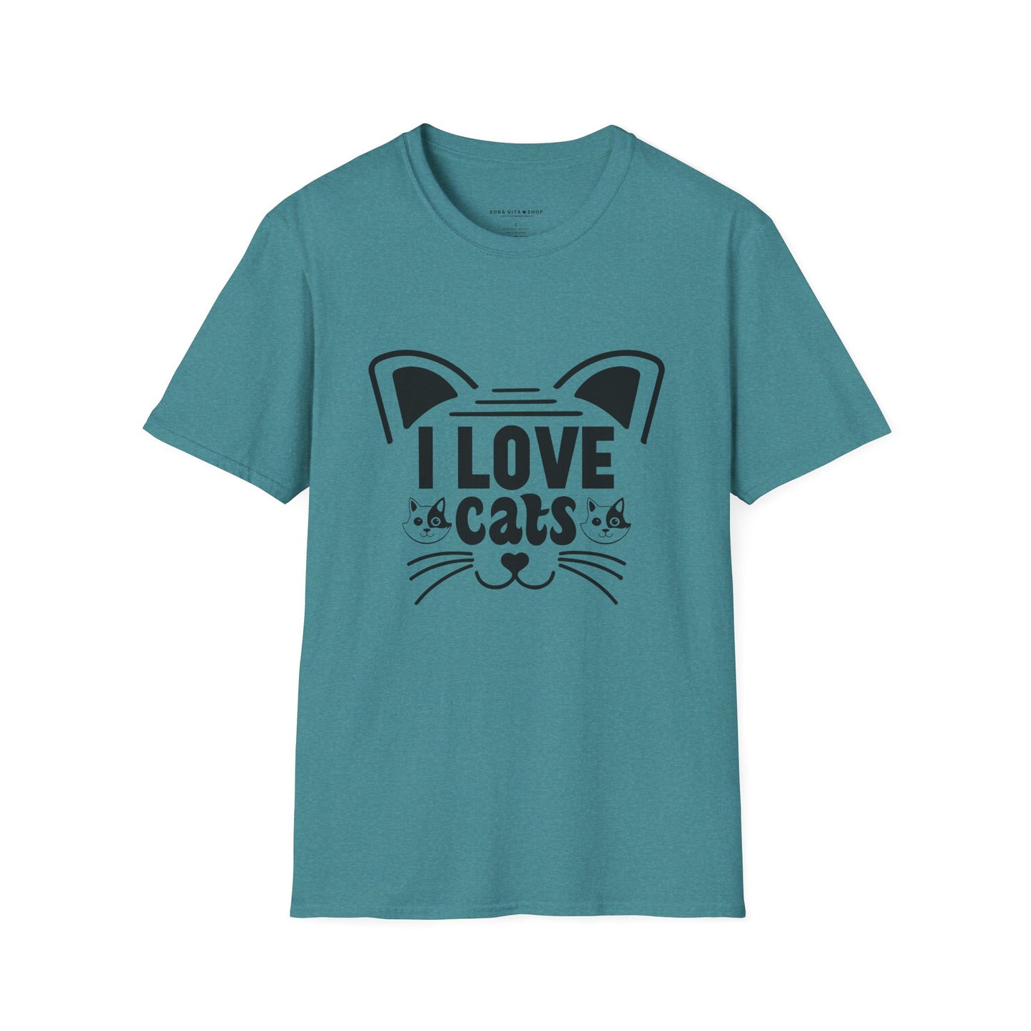 I LOVE Cats Tee | Softstyle Comfort for Pet Owners, Animal Lovers & Everyday Cat Joy