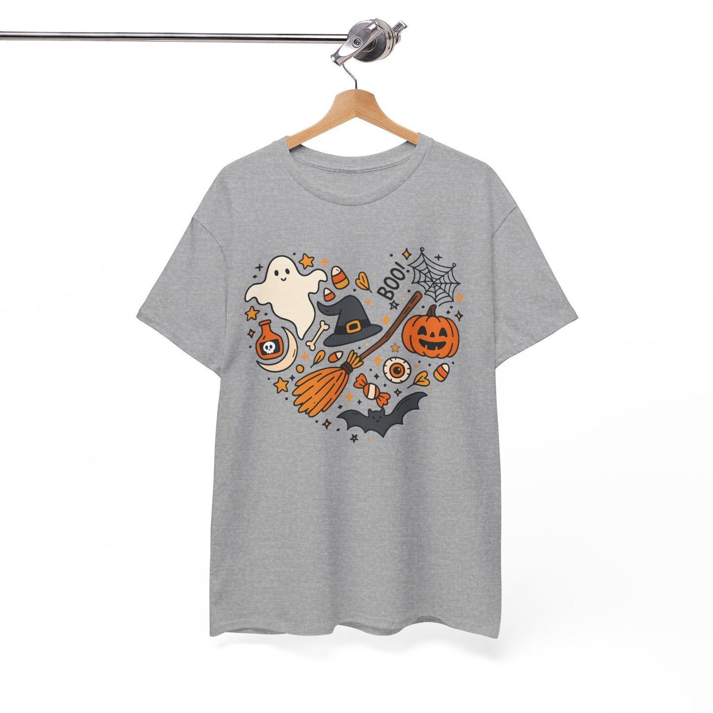 Spooky‑Sweet Halloween Heart Tee | Unisex Heavy Cotton Comfort for Trick‑or‑Treat & Fall Fun