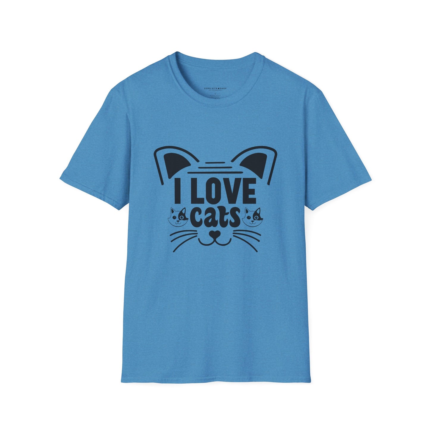 I LOVE Cats Tee | Softstyle Comfort for Pet Owners, Animal Lovers & Everyday Cat Joy