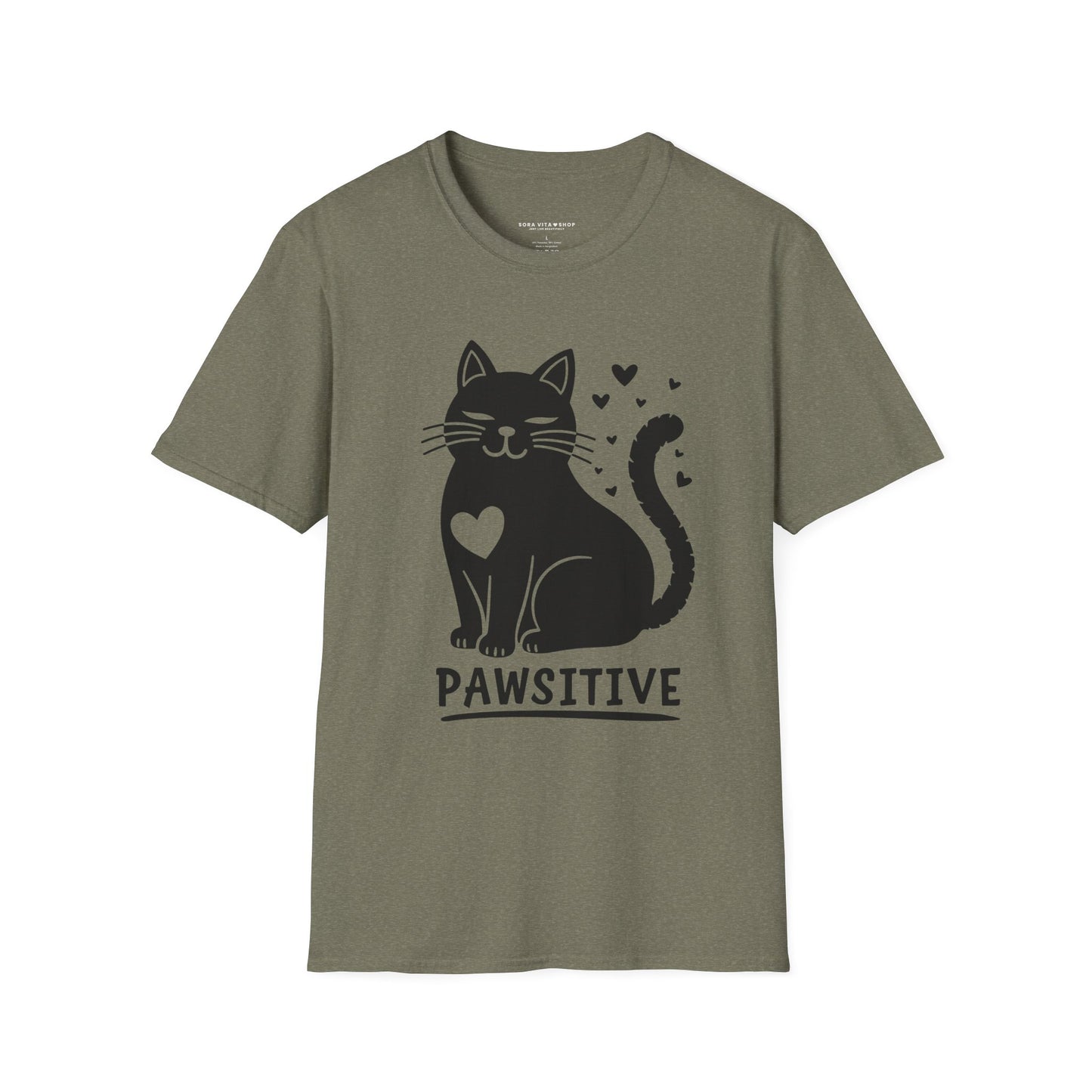Pawsitive Cat Tee | Unisex Softstyle Comfort for Cat Lovers, Pet Advocates & Everyday Positivity