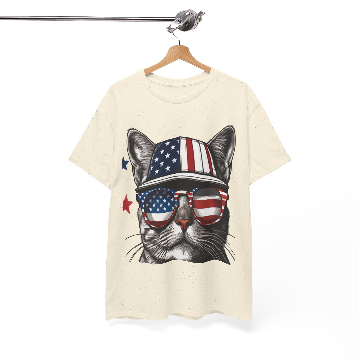 Patriotic Cat T‑Shirt – Festive USA Sunglasses Tee for Proud Pet Lovers & Summer Celebrations
