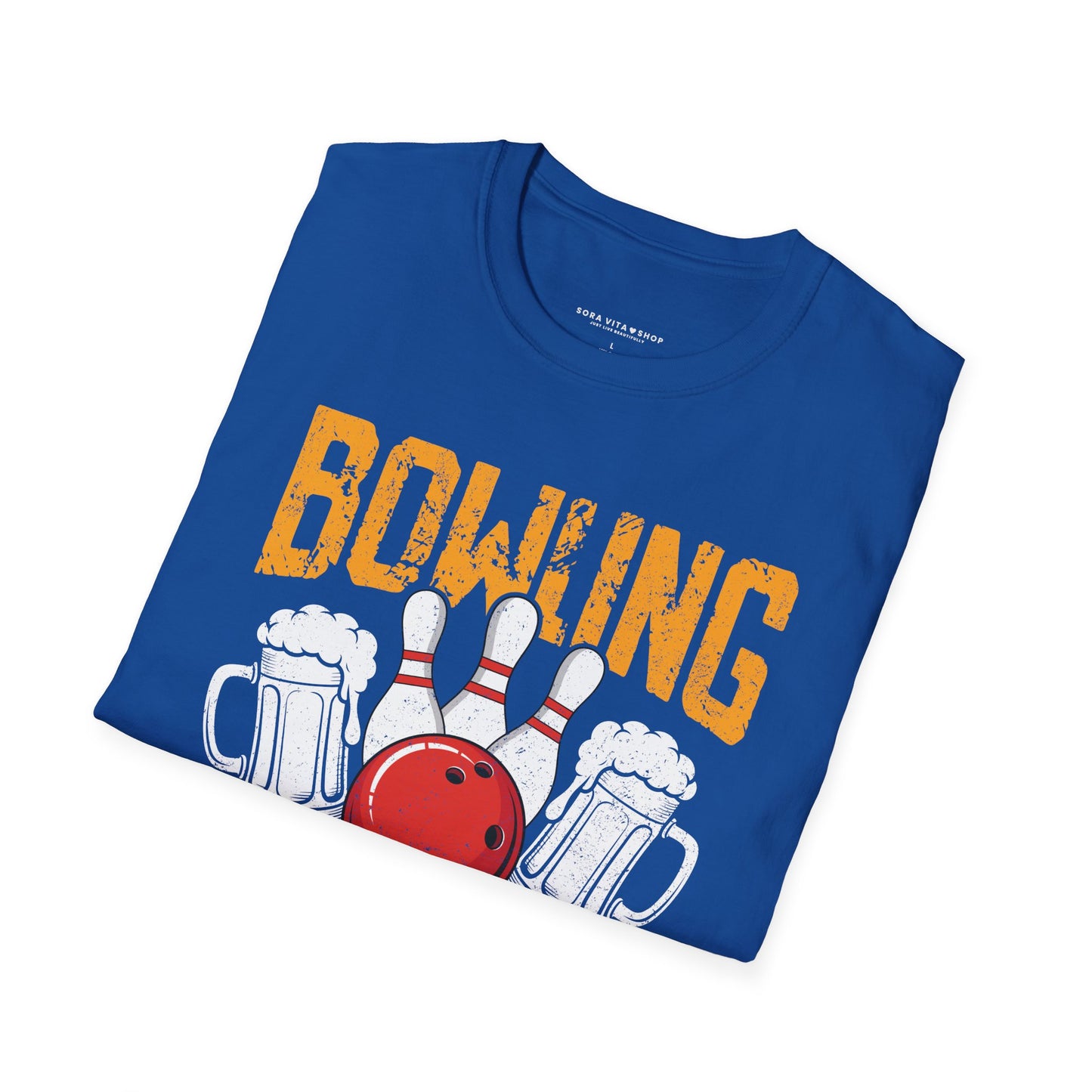 Bowling & Beer Softstyle Tee – Fun Game Night Vibes, All‑Day Comfort, Perfect Gift for Bowlers & Backyard BBQ Fans