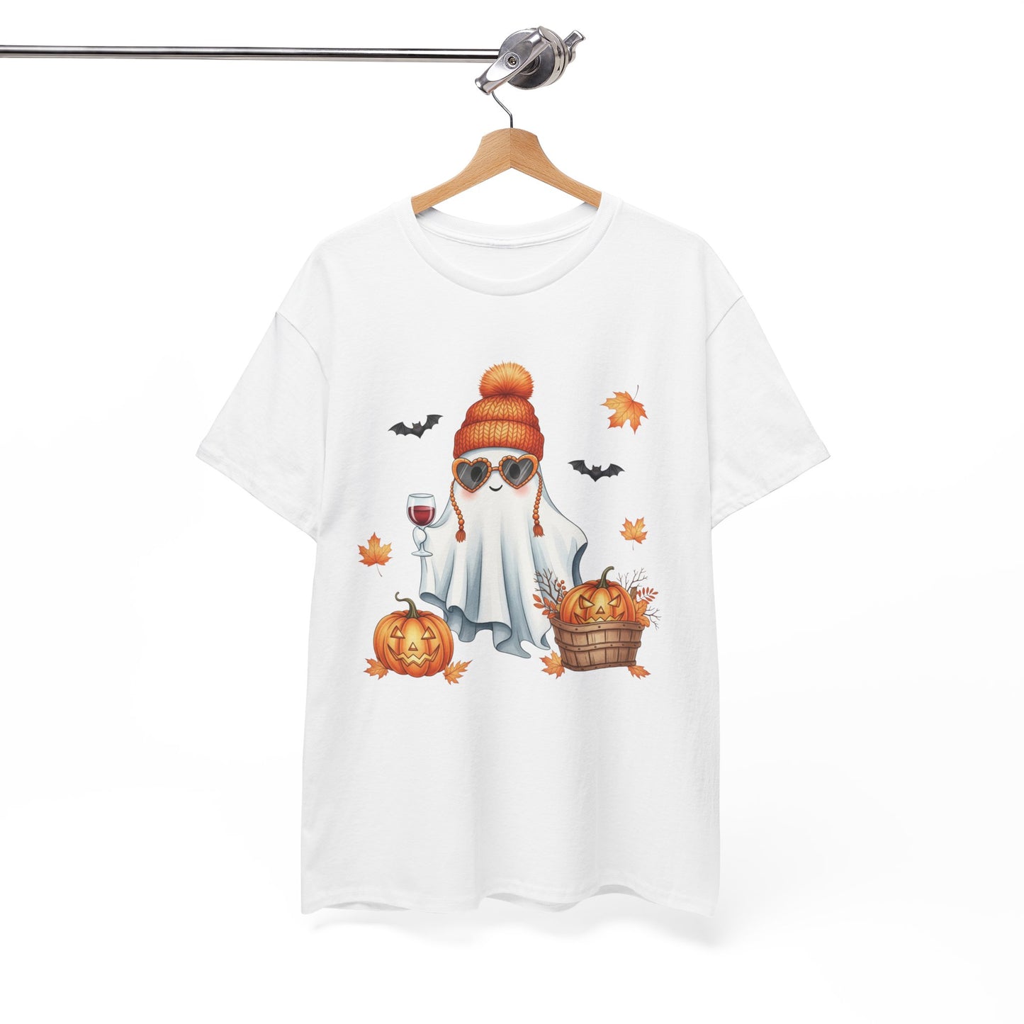 Spooky‑Cute Ghost Halloween Tee | Unisex Heavy Cotton Comfort for Fall Fun & Festive Vibes