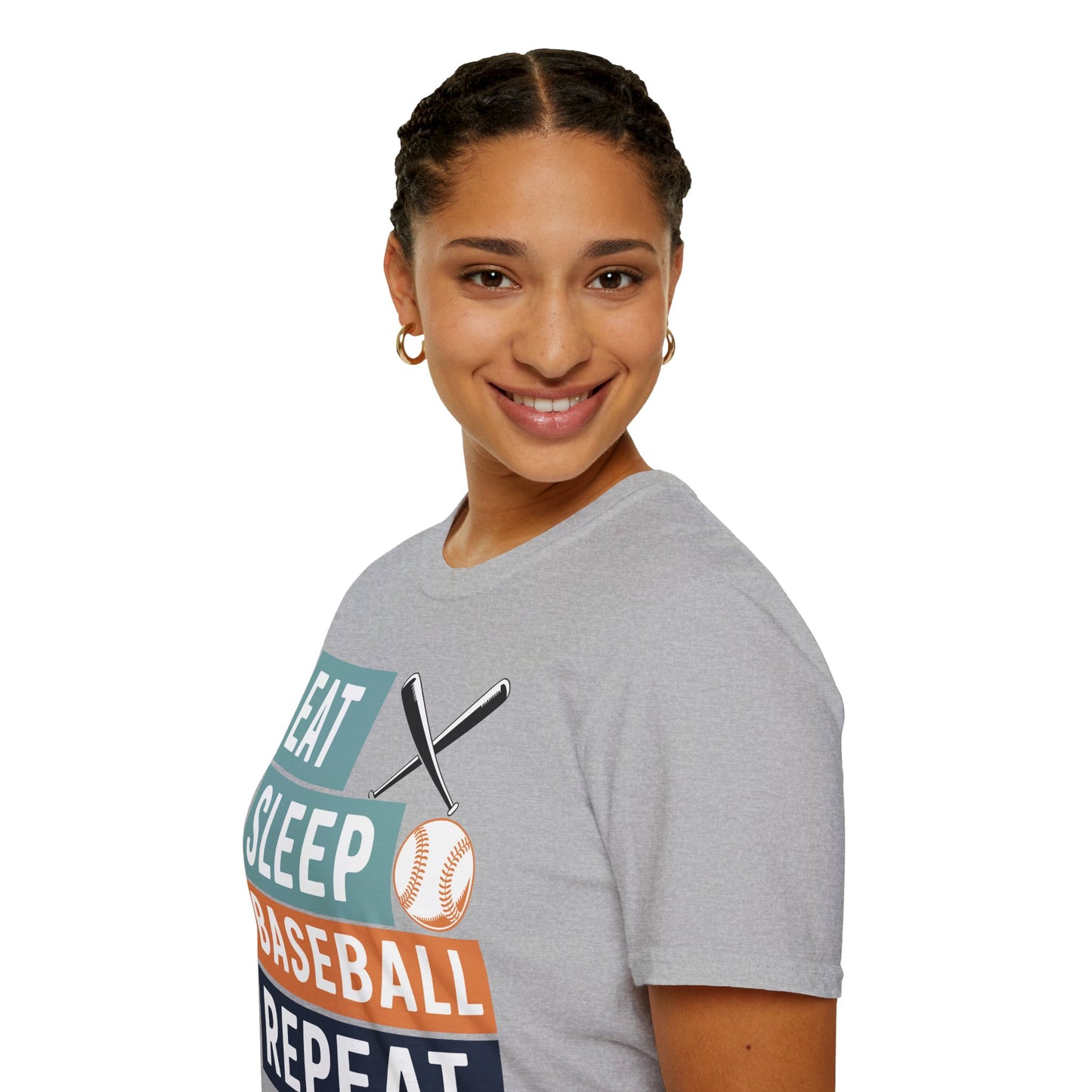Eat Sleep Baseball Repeat T‑Shirt – Funny Baseball Lover Tee for Game Days, Players & Fans