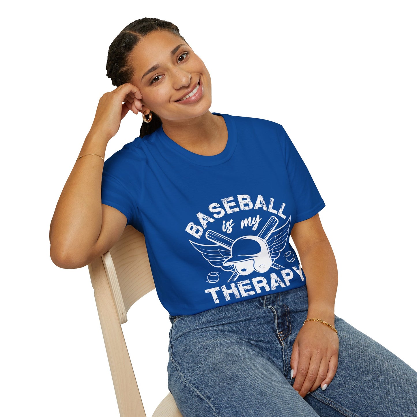 Baseball Therapy Softstyle Tee – All‑Day Comfort, Game‑Day Energy, Perfect Gift for Baseball Lovers