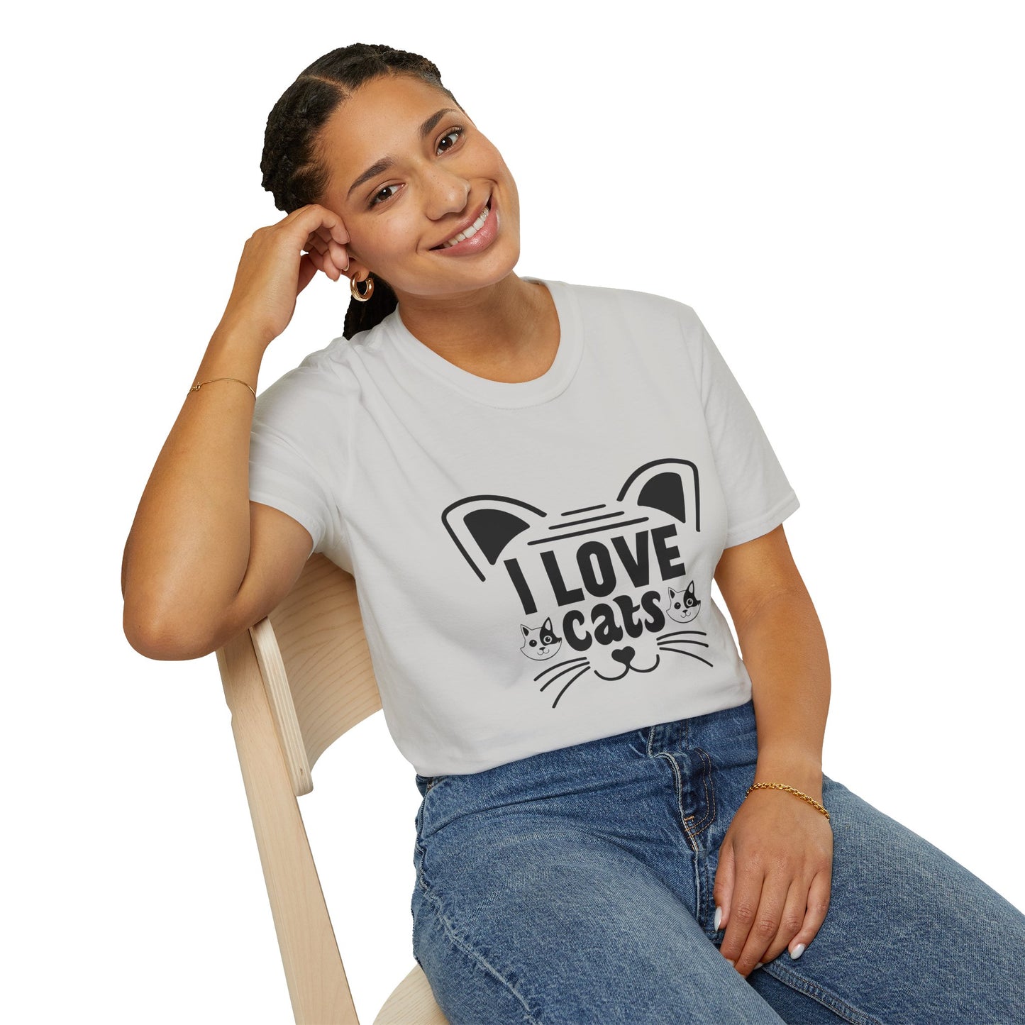 I LOVE Cats Tee | Softstyle Comfort for Pet Owners, Animal Lovers & Everyday Cat Joy
