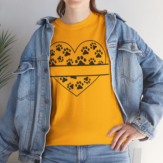 Paw Print Love Tee – Heart Paw Design Shirt for Proud Pet Parents, Dog Moms & Animal Lovers