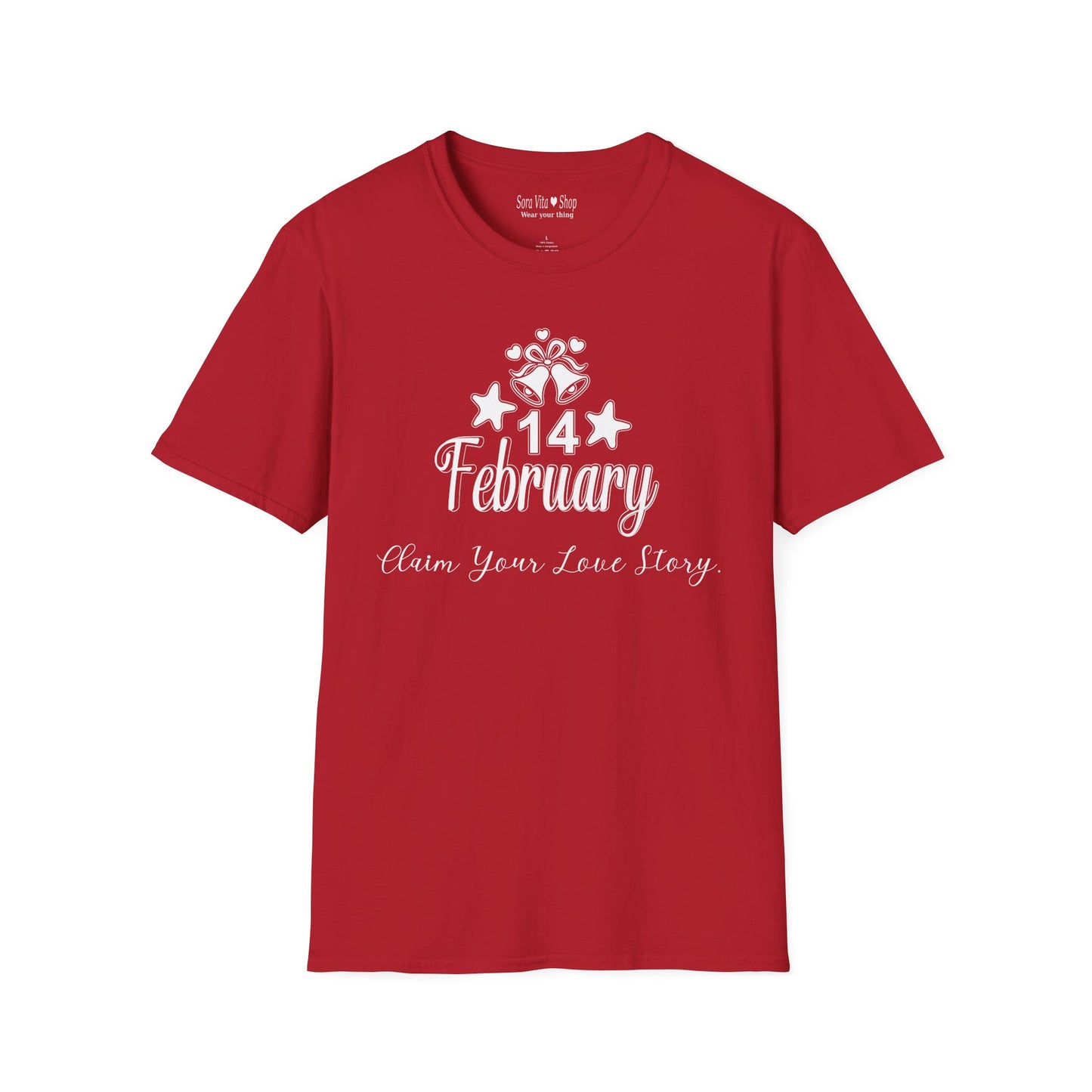 Personalized Valentine's Day '14 February' Graphic T-Shirt | Celebrate Your Love Story