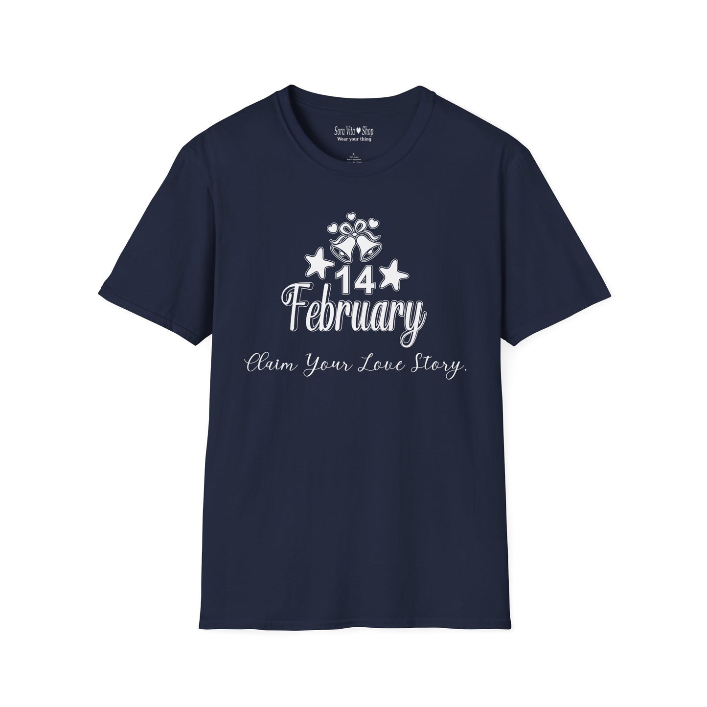 Personalized Valentine's Day '14 February' Graphic T-Shirt | Celebrate Your Love Story