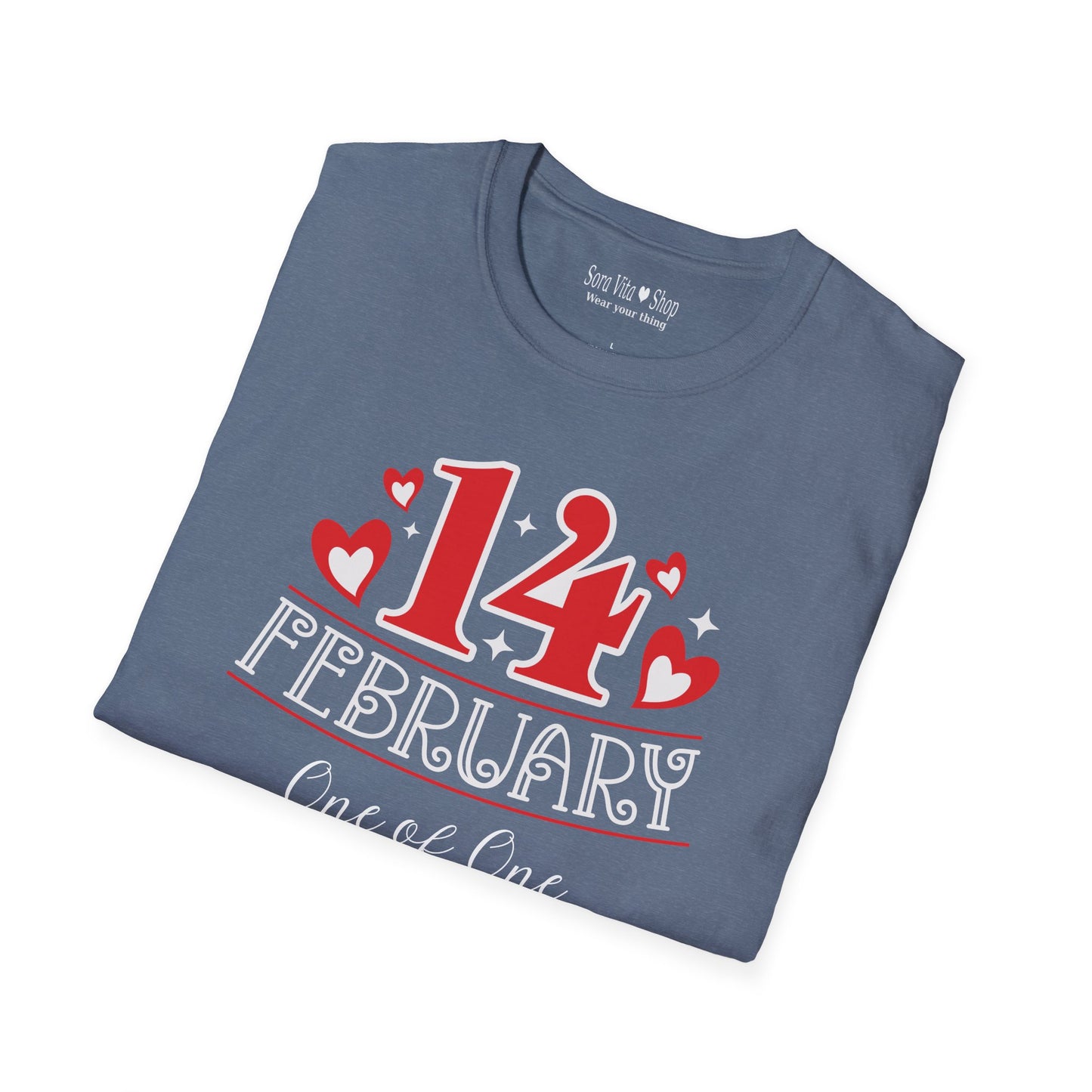 Personalized 14 February Script Heart Identity Tee