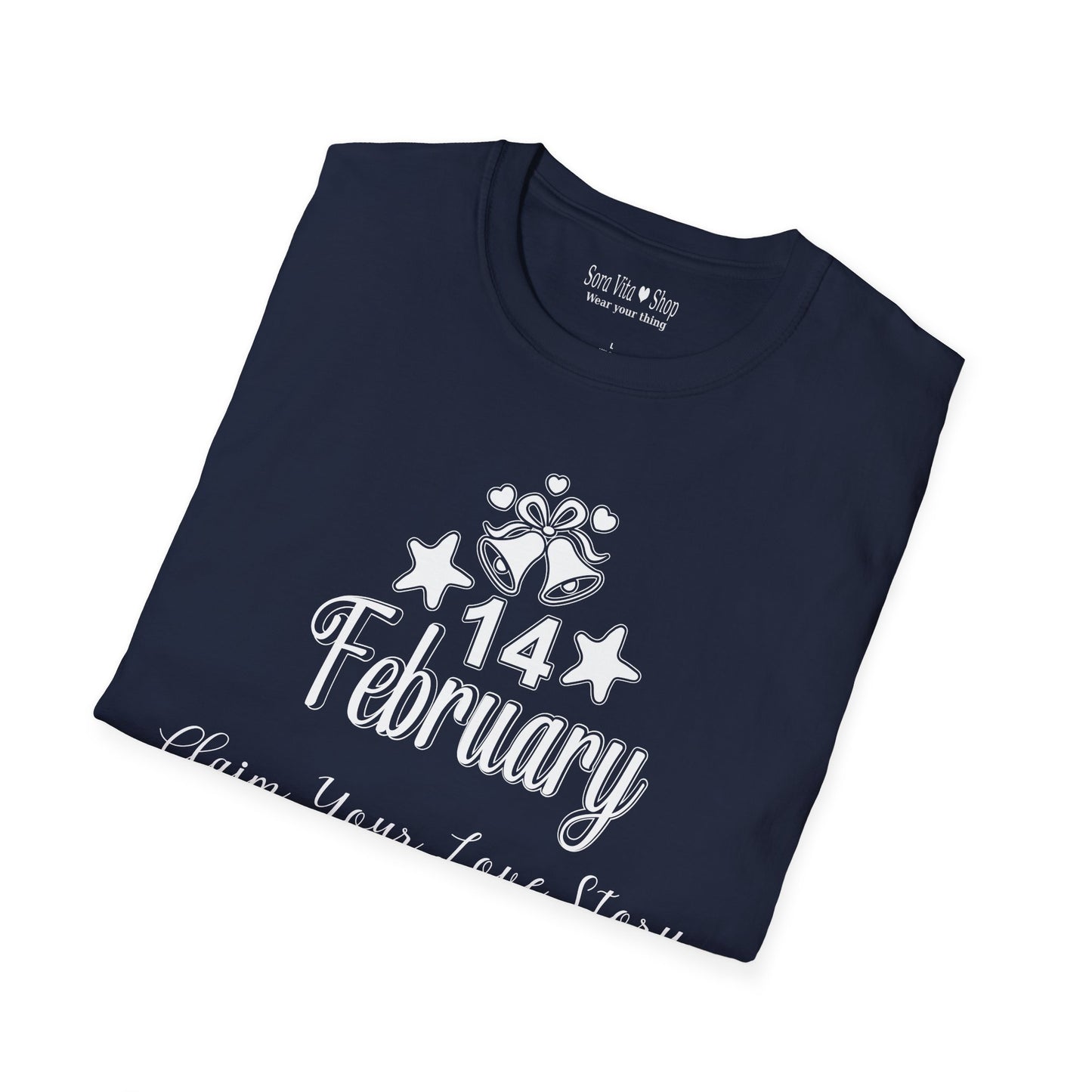 Personalized Valentine's Day '14 February' Graphic T-Shirt | Celebrate Your Love Story