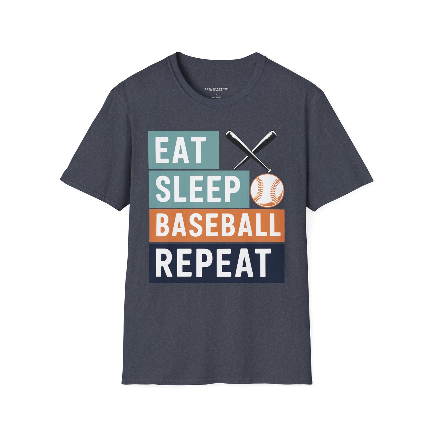 Eat Sleep Baseball Repeat T‑Shirt – Funny Baseball Lover Tee for Game Days, Players & Fans