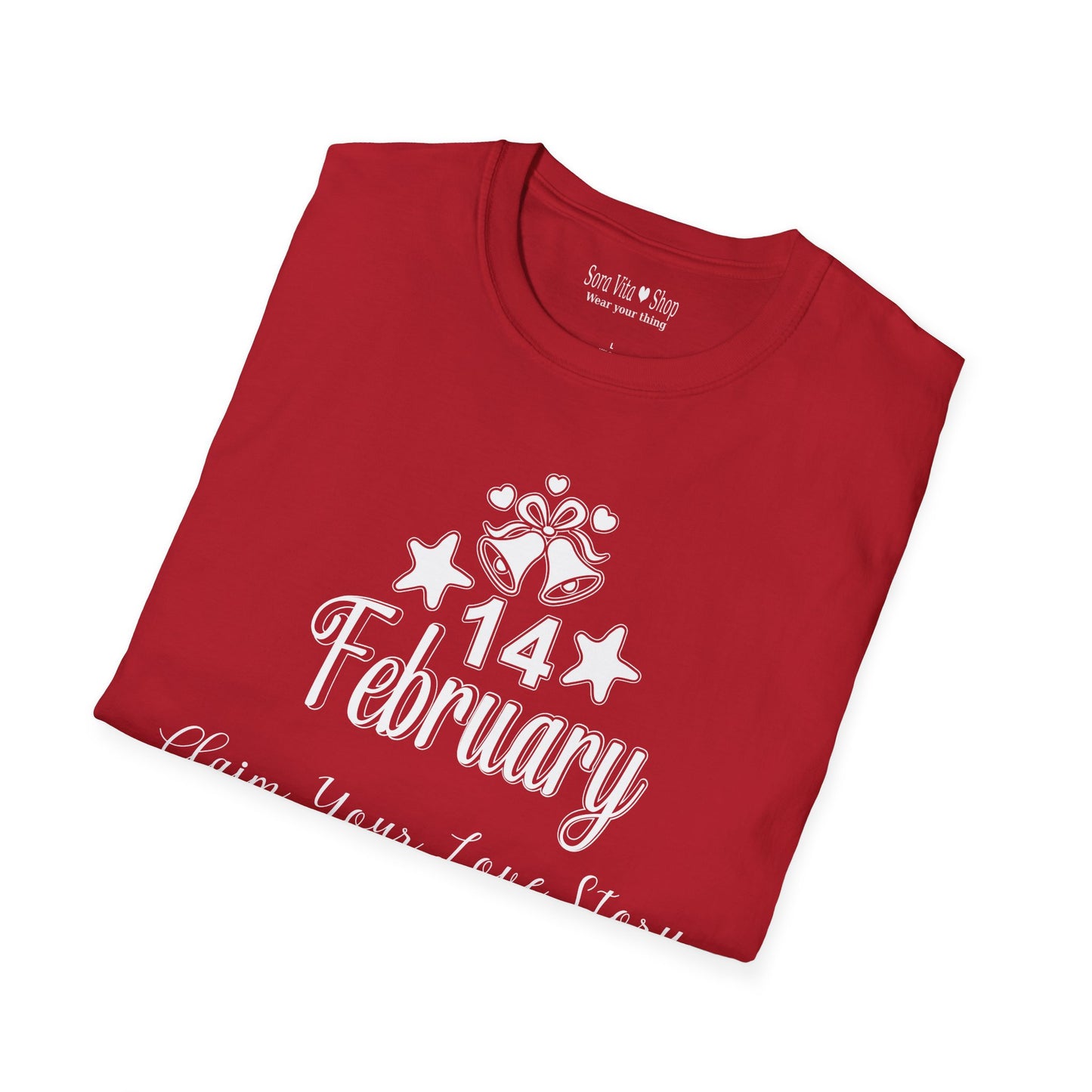 Personalized Valentine's Day '14 February' Graphic T-Shirt | Celebrate Your Love Story