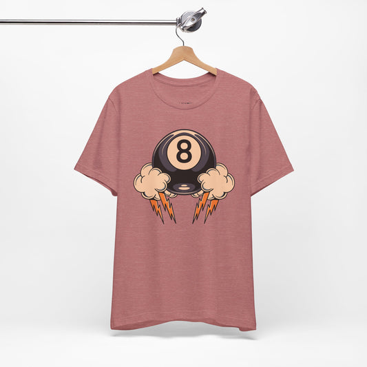 Electric Lucky 8 Ball Tee – Retro Gamer & Vintage Vibes Shirt for Fun Style & Everyday Comfort