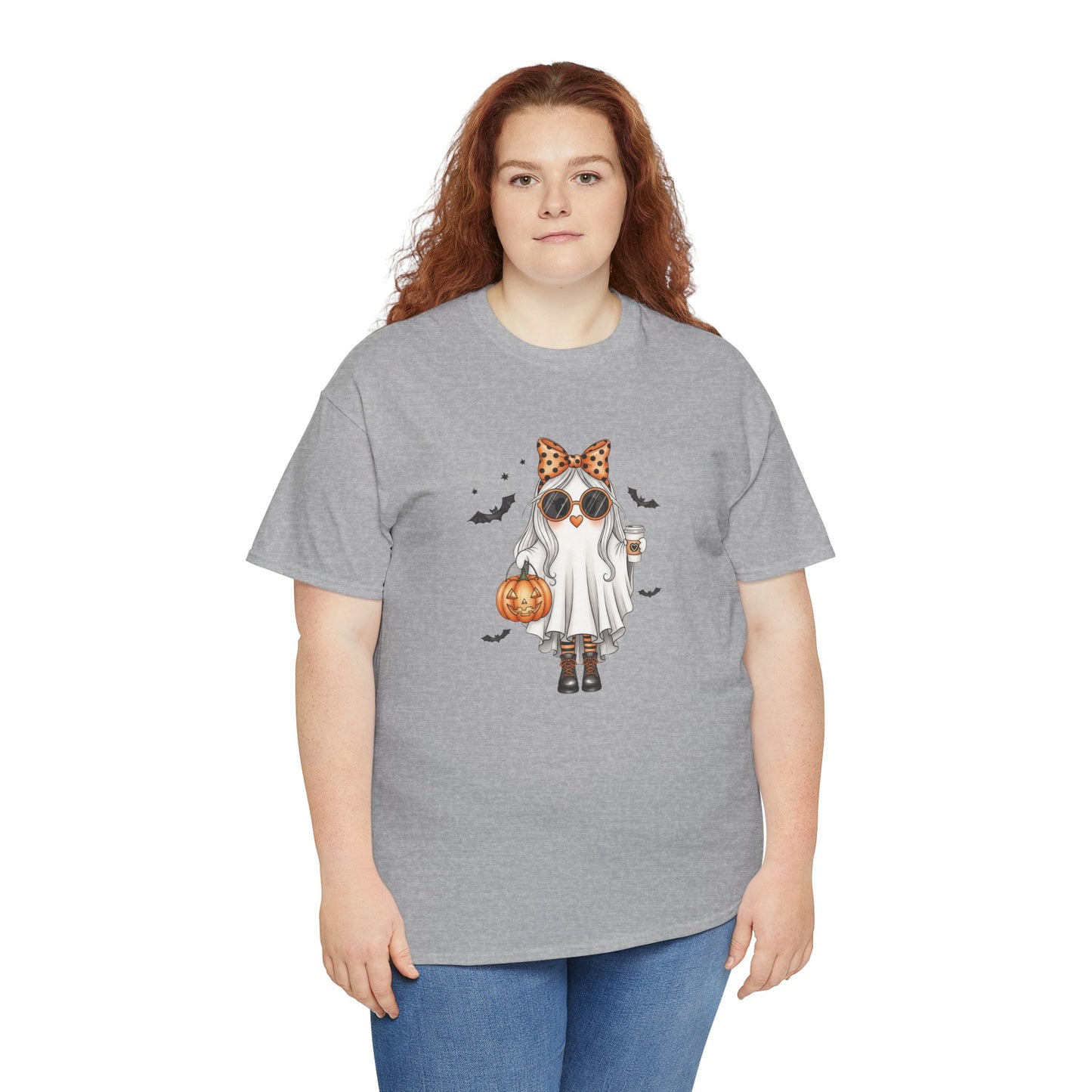 Spooky‑Cute Halloween Ghost Tee | Pumpkin Spice Vibes, Unisex Heavy Cotton Comfort for Fall Fun