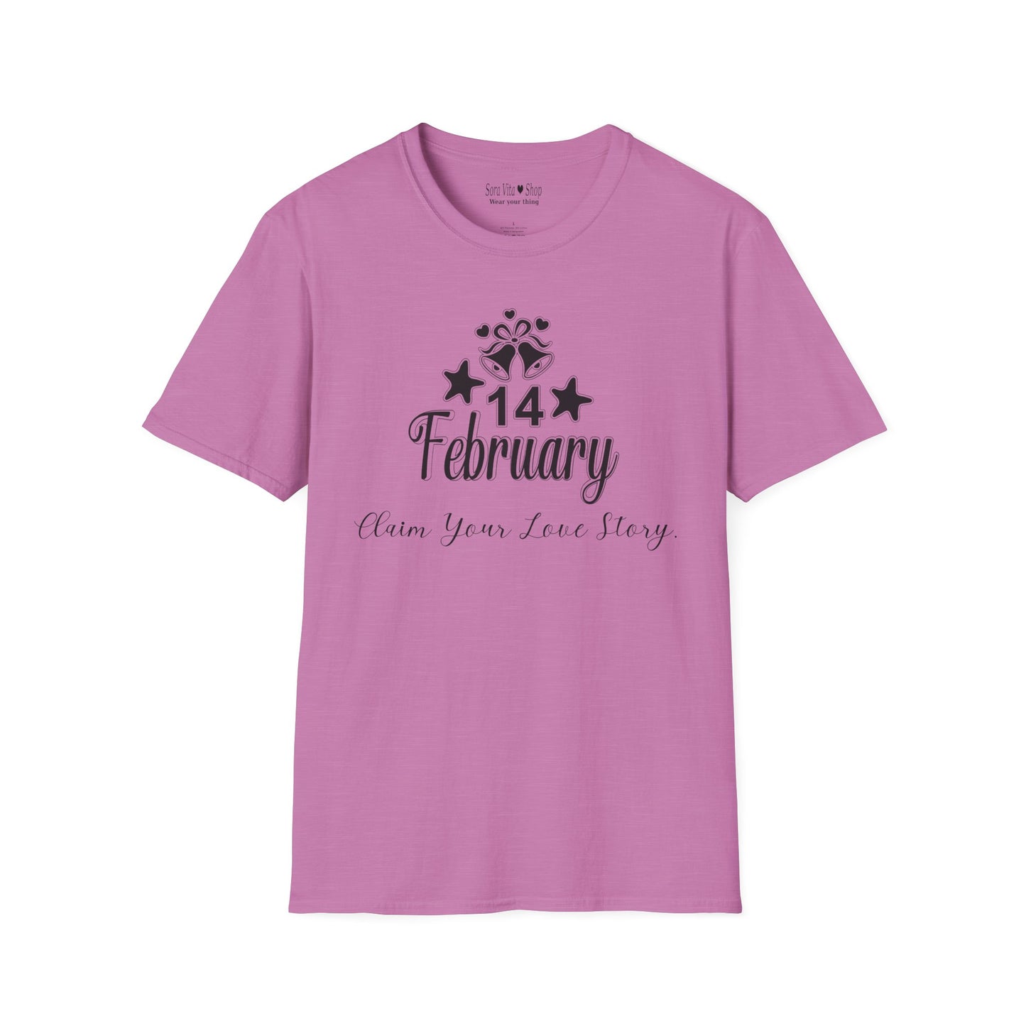 Personalized Valentine's Day '14 February' Graphic T-Shirt | Celebrate Your Love Story