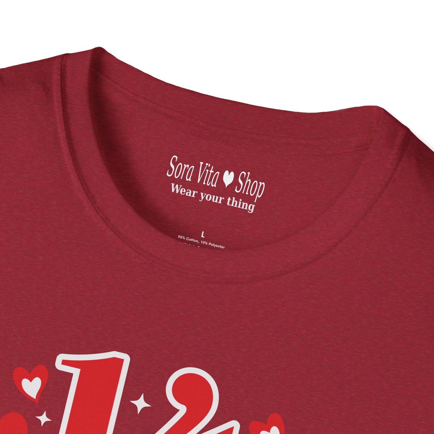 Personalized 14 February Script Heart Identity Tee