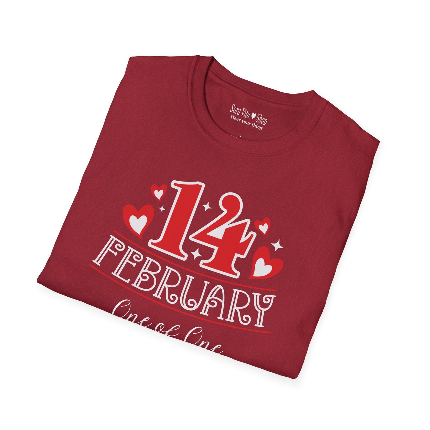 Personalized 14 February Script Heart Identity Tee