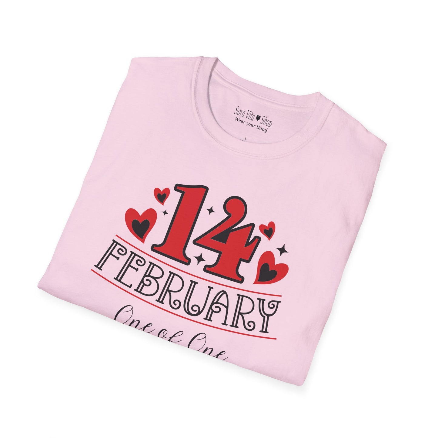 Personalized 14 February Script Heart Identity Tee