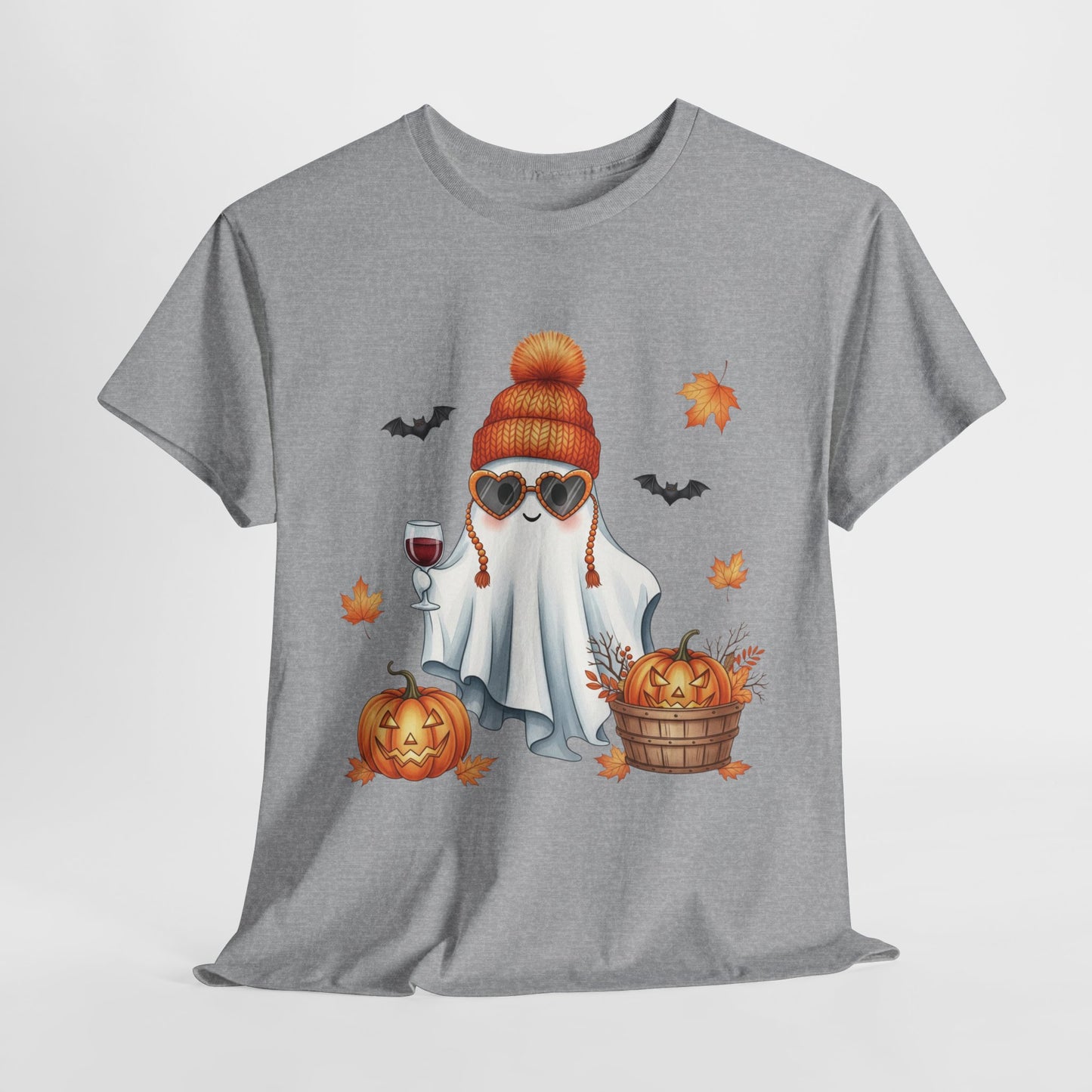 Spooky‑Cute Ghost Halloween Tee | Unisex Heavy Cotton Comfort for Fall Fun & Festive Vibes