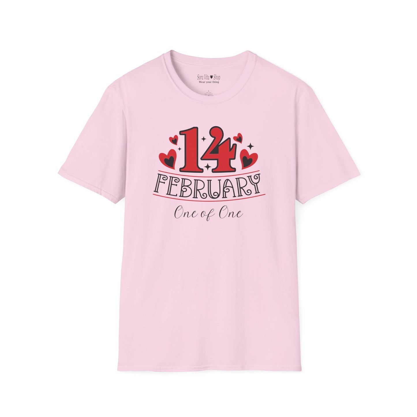 Personalized 14 February Script Heart Identity Tee