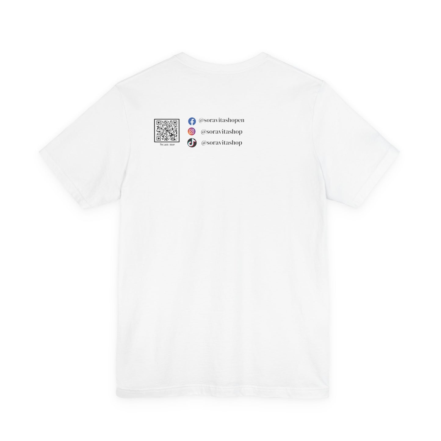 Sora Vita Social Media QR Tee — Brand Identity Professional T-Shirt